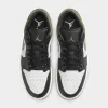 Jordan 1 Low Black / White - Medium Olive sold by JD Sports