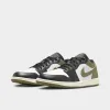 Jordan 1 Low Black / White - Medium Olive sold by JD Sports