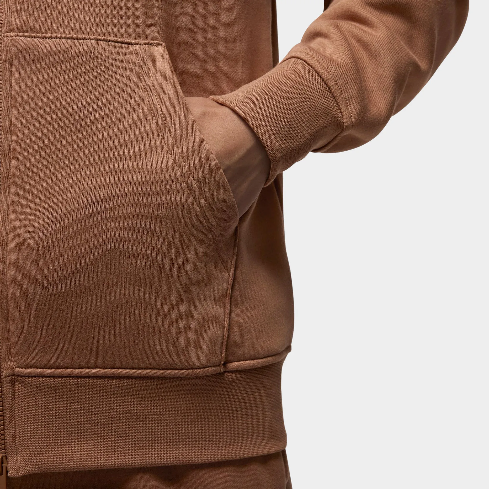 Jordan Brooklyn Fleece Full Zip Hoodie Archaeo Brown / White sold by JD Sports product image thumbnail 5