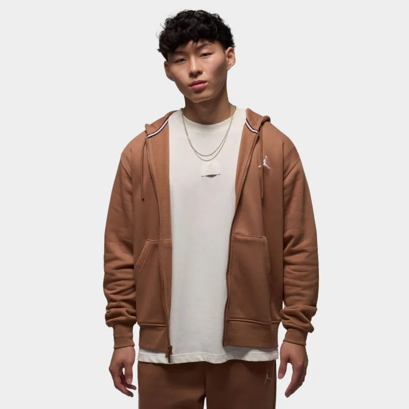 Jordan Brooklyn Fleece Full Zip Hoodie Archaeo Brown / White sold by JD Sports