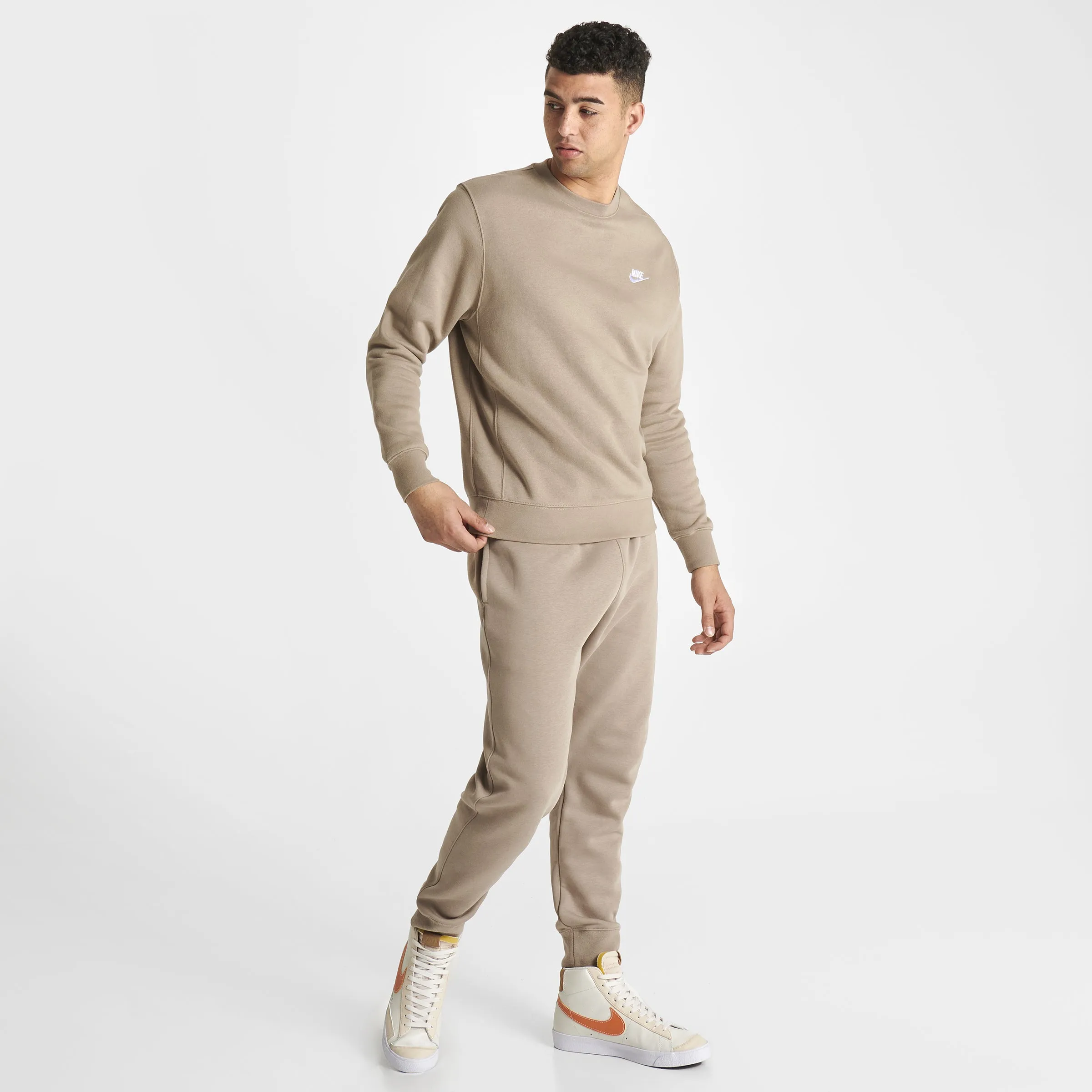 Nike Sportswear Club Fleece Crewneck Khaki / White sold by JD Sports product image thumbnail 5