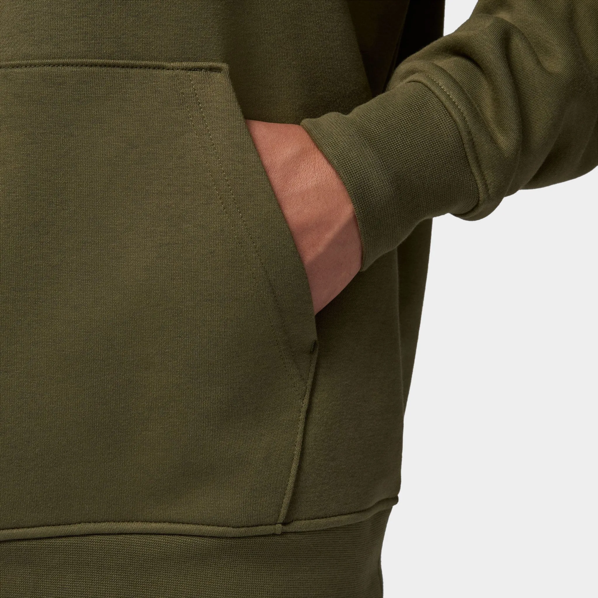 Jordan Essentials Fleece Baseline Hoodie Medium Olive / Black - White sold by JD Sports product image thumbnail 5