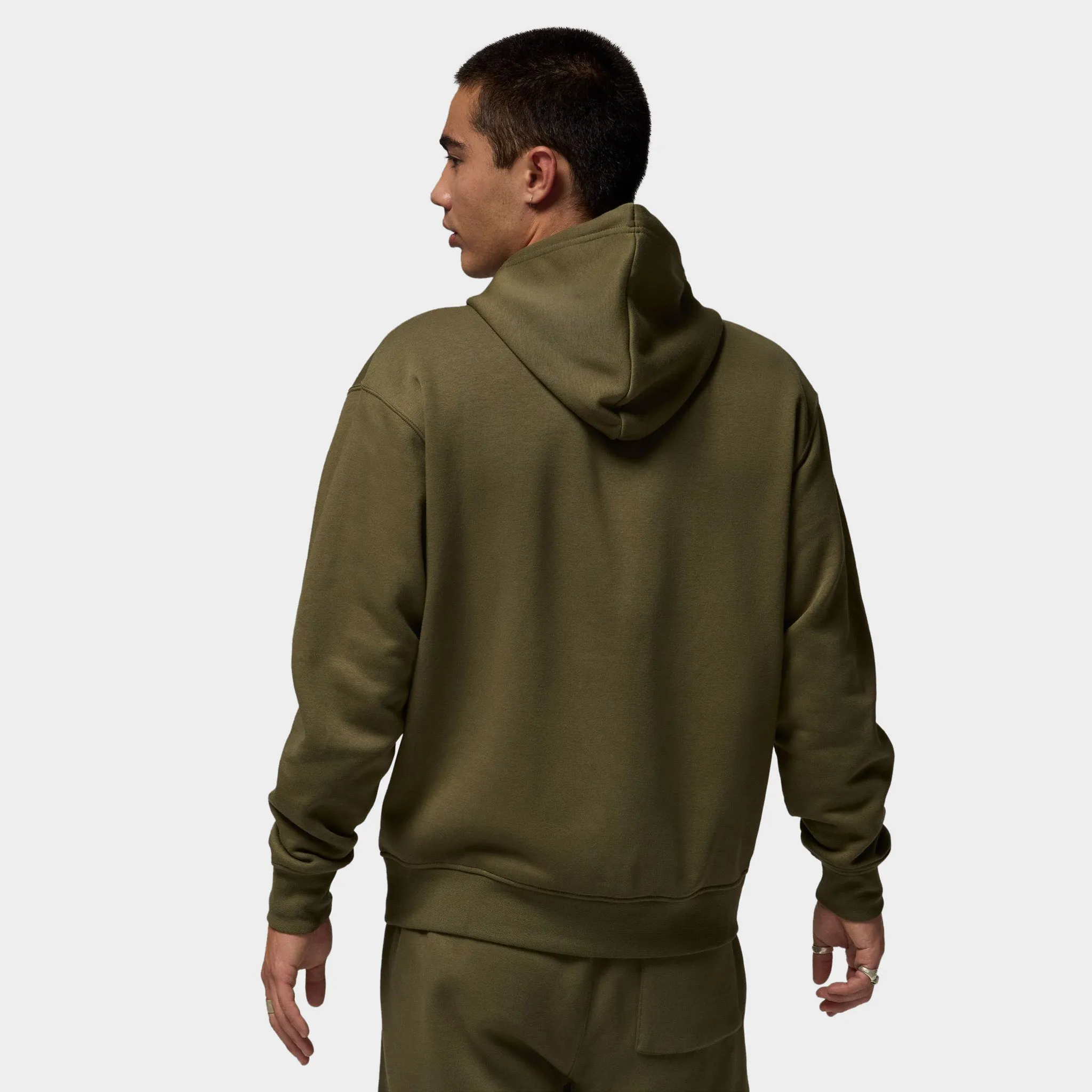 Jordan Essentials Fleece Baseline Hoodie Medium Olive / Black - White sold by JD Sports product image thumbnail 2