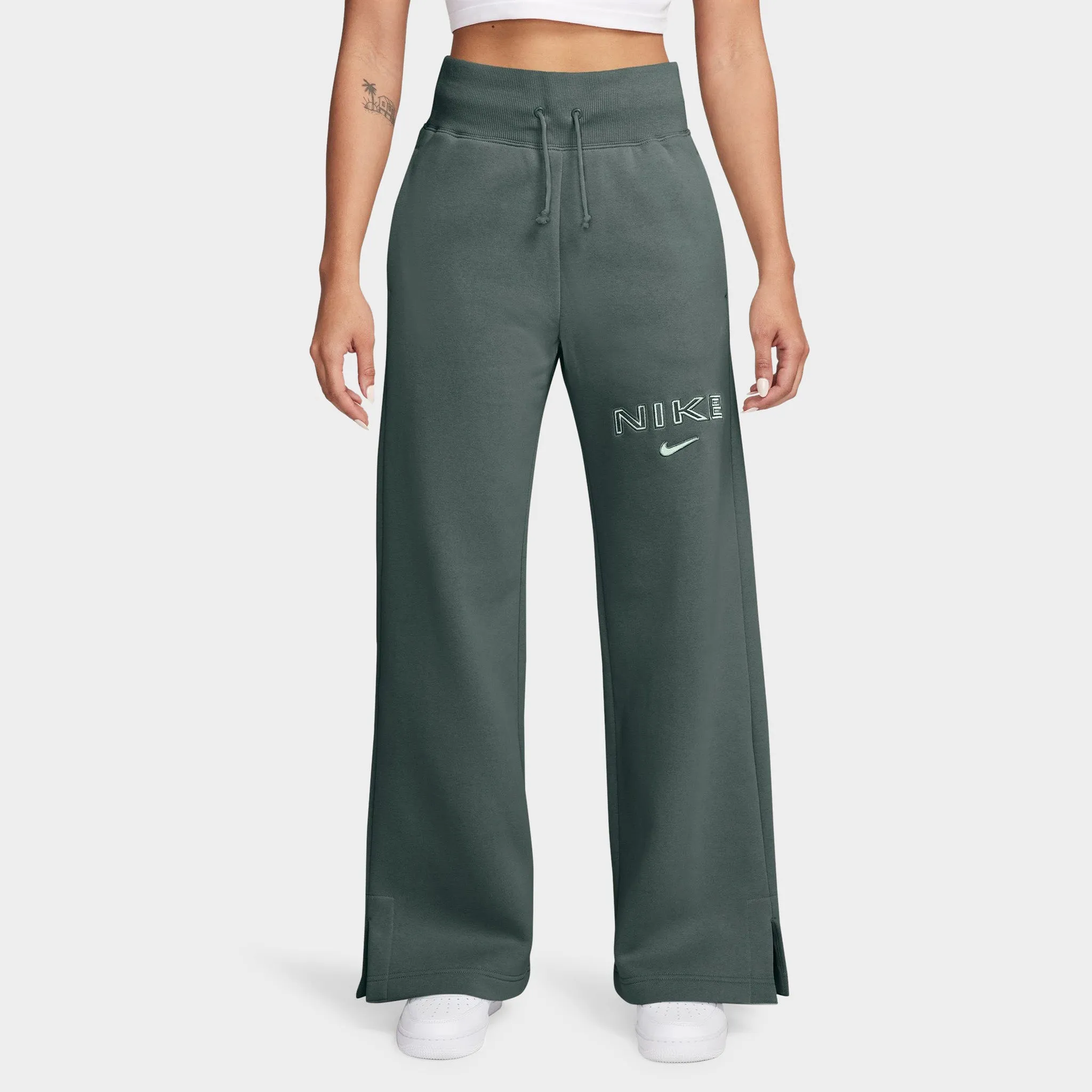 Nike Sportswear Women's Phoenix Fleece High Rise Wide Leg Pants Vintage Green / Jade Horizon sold by JD Sports