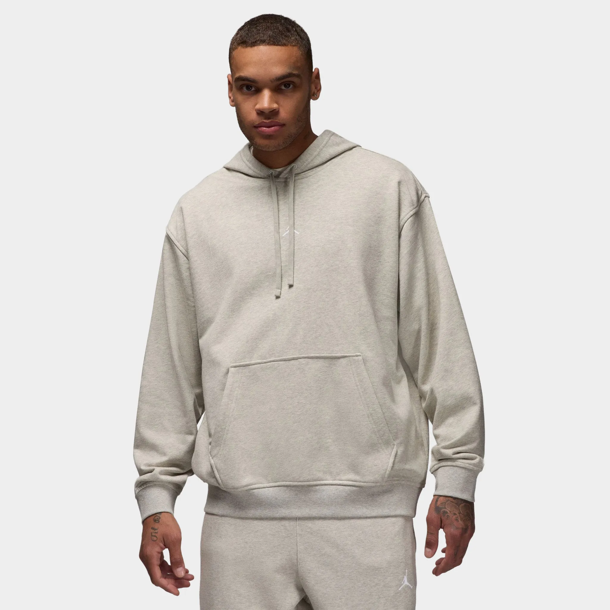 Jordan Dri-FIT Sport Crossover Fleece Pullover Hoodie Grey Heather / White sold by JD Sports