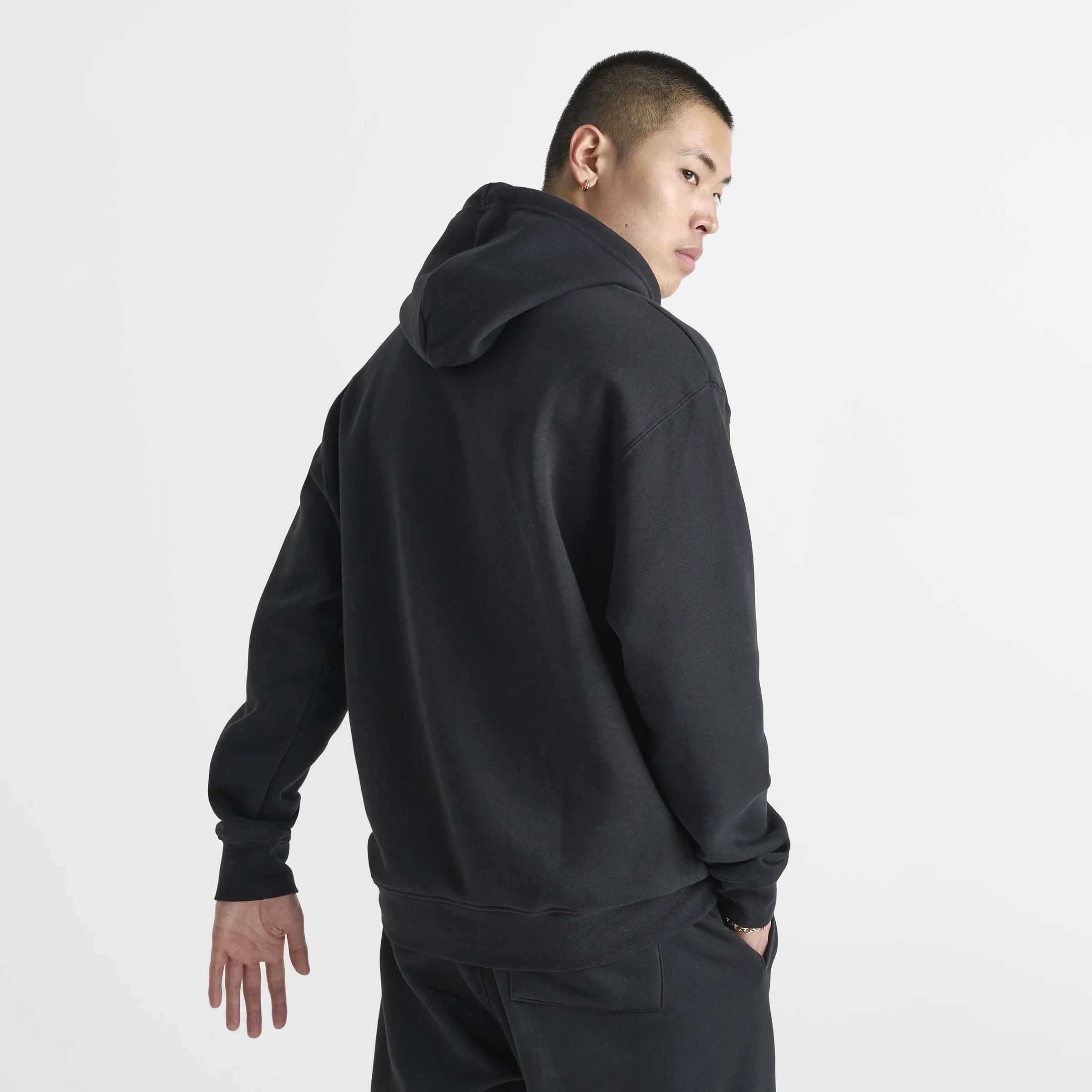Jordan Essentials Fleece Pullover Hoodie Black / Gym Red sold by JD Sports product image thumbnail 2