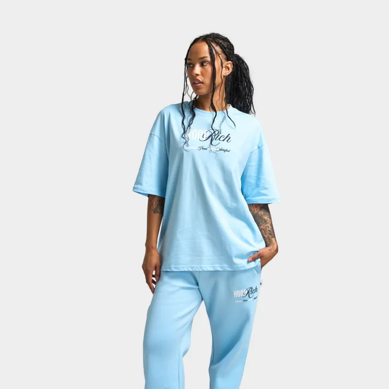 Hoodrich Women's Strike Oversized Graphic T-Shirt Clear Sky / White - Ombre Blue sold by JD Sports