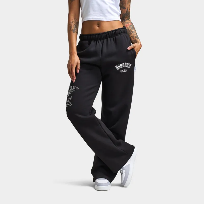 Hoodrich Women's Cherish Wide Leg Joggers Black / White - Festival Bloom sold by JD Sports