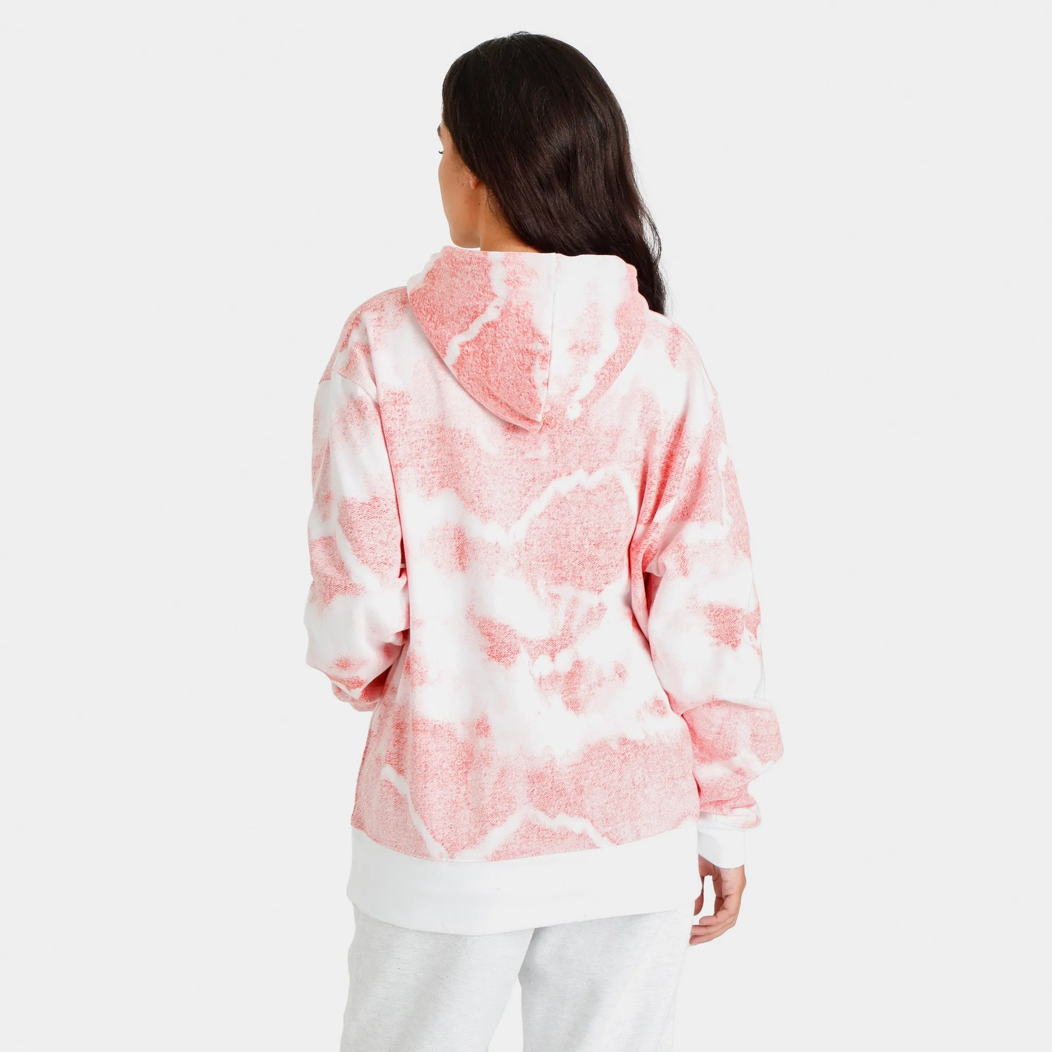 Champion Women’s Reverse Tie-Dye Fleece Pullover Hoodie Tie Dye Overflow White / Poppy Orange sold by JD Sports product image thumbnail 2