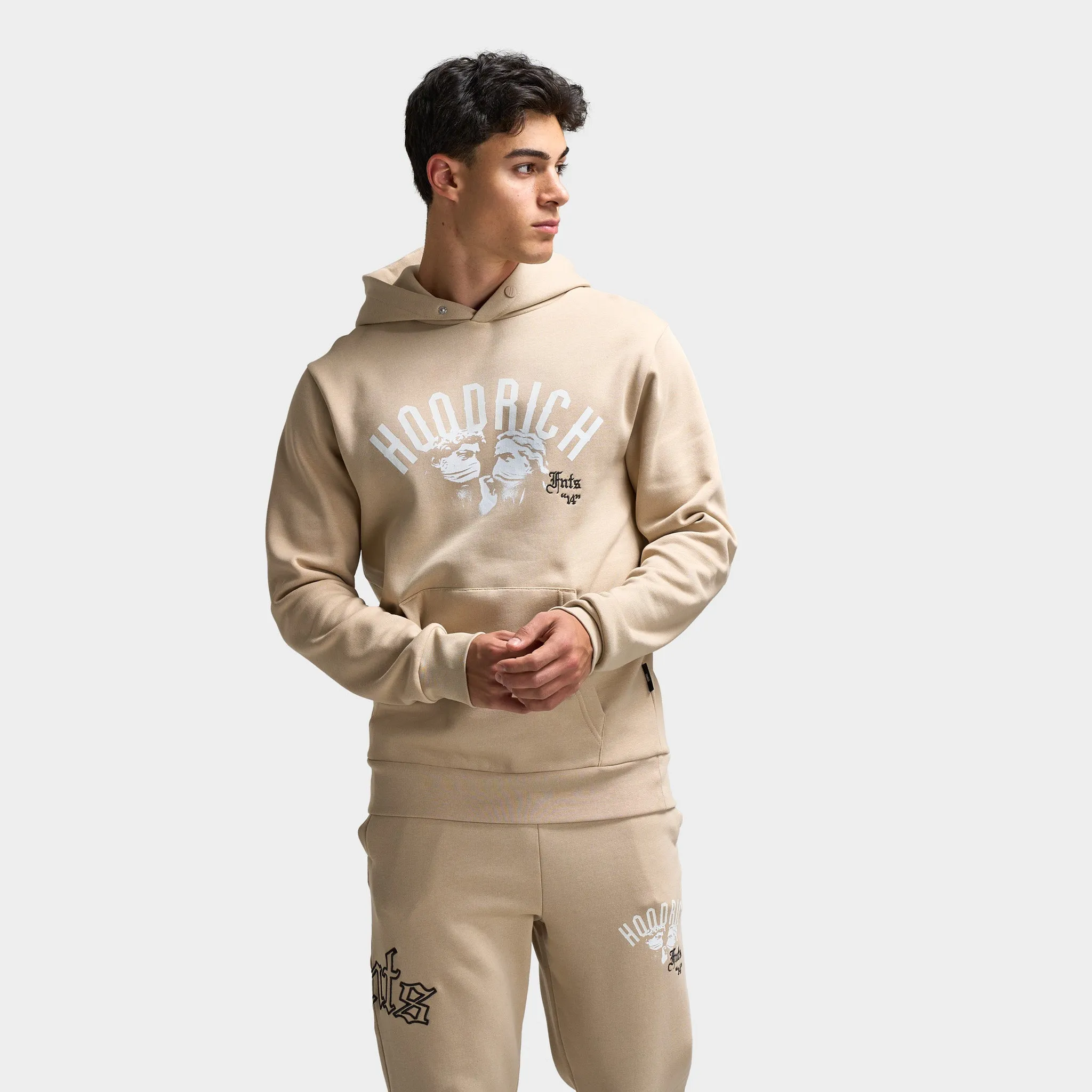 Hoodrich Conquer Hoodie Oxford Tan / White - Ashphalt sold by JD Sports
