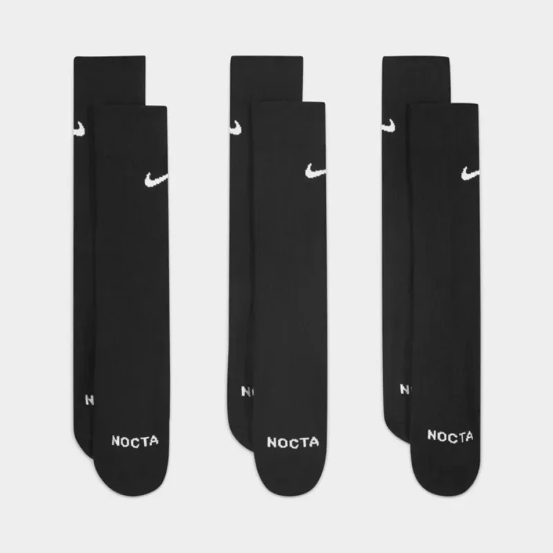 Nike NOCTA Crew Socks (3 Pack) / Black sold by JD Sports