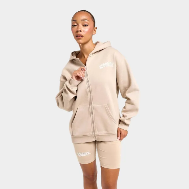 Hoodrich Women's Storm Full Zip Hoodie Oxford Tan / White sold by JD Sports