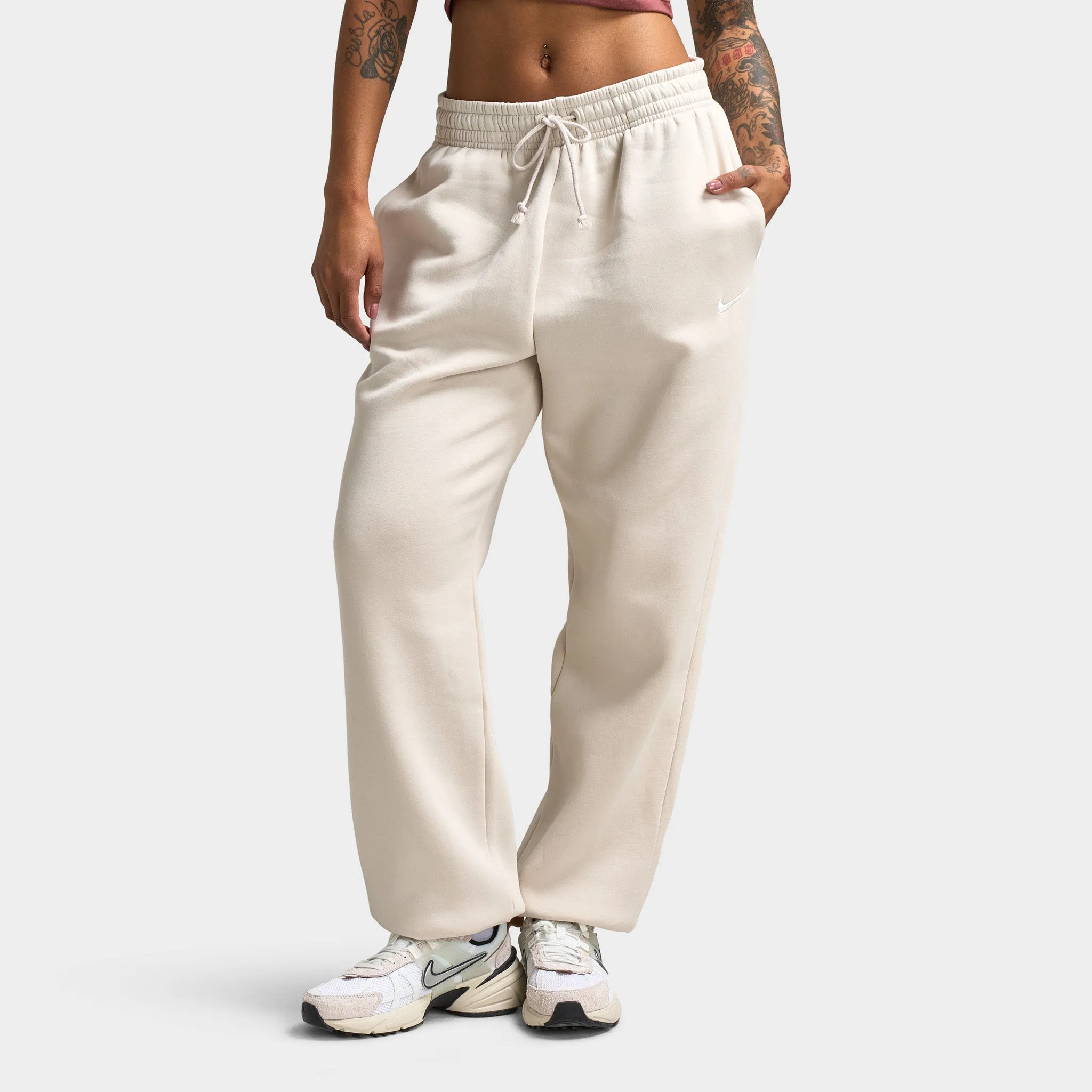 Nike Sportswear Women's Phoenix Fleece Oversized Sweatpants Light Orewood Brown / Sail sold by JD Sports