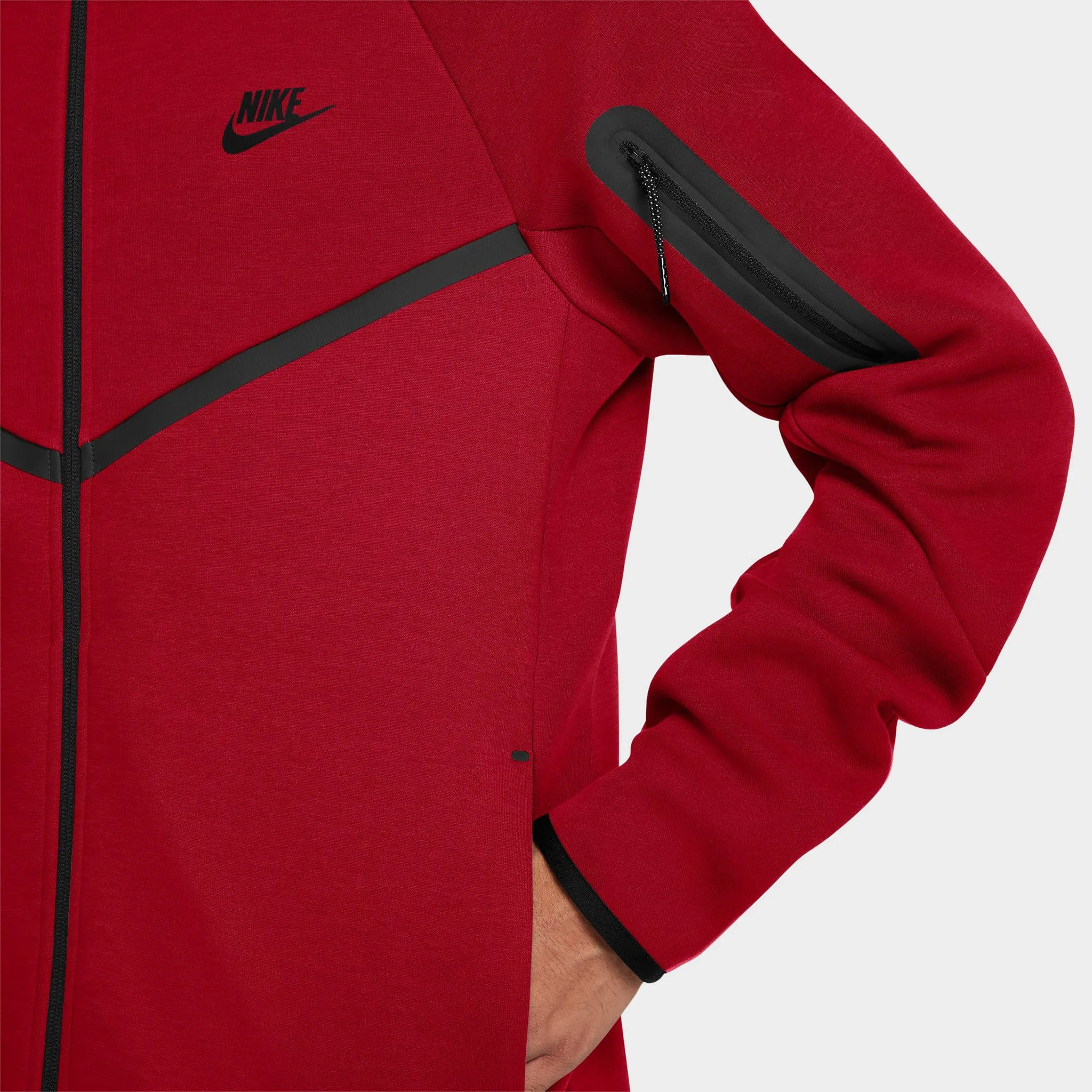 Nike Tech Fleece Full-Zip Windrunner Hoodie Gym Red / Black sold by JD Sports product image thumbnail 3