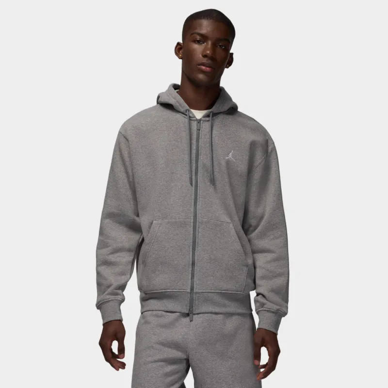 Jordan Brooklyn Fleece Full Zip Hoodie Carbon Heather / White sold by JD Sports