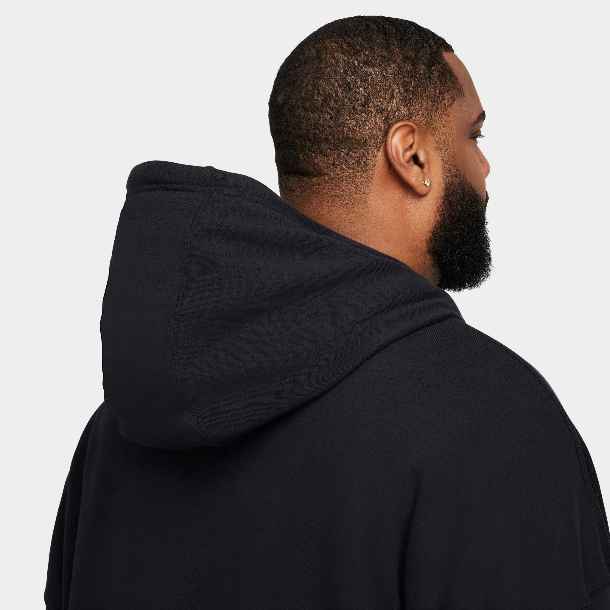 Nike Club Fleece Oversized Pullover Hoodie Black / White sold by JD Sports product image thumbnail 4