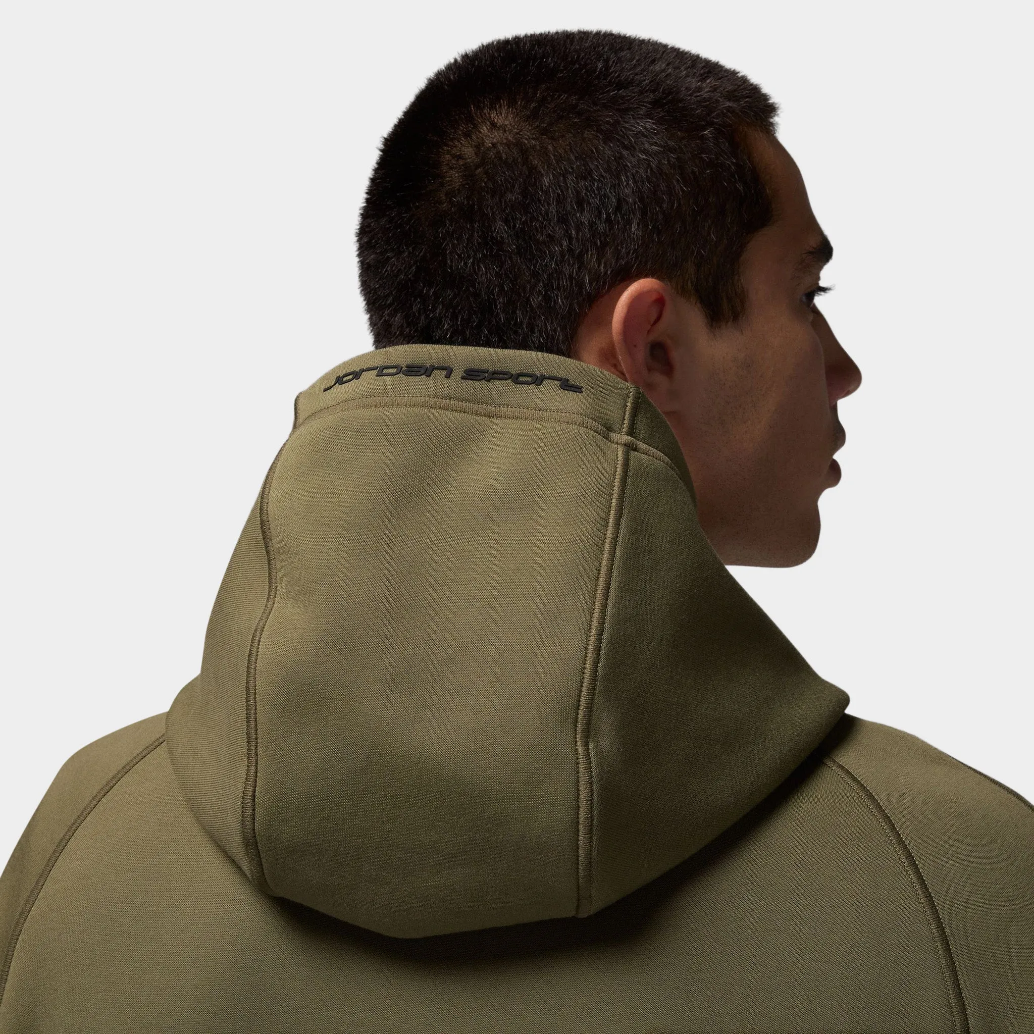Jordan Sport Hoop Fleece Dri-FIT Full Zip Hoodie Medium Olive / Cargo Khaki sold by JD Sports product image thumbnail 4