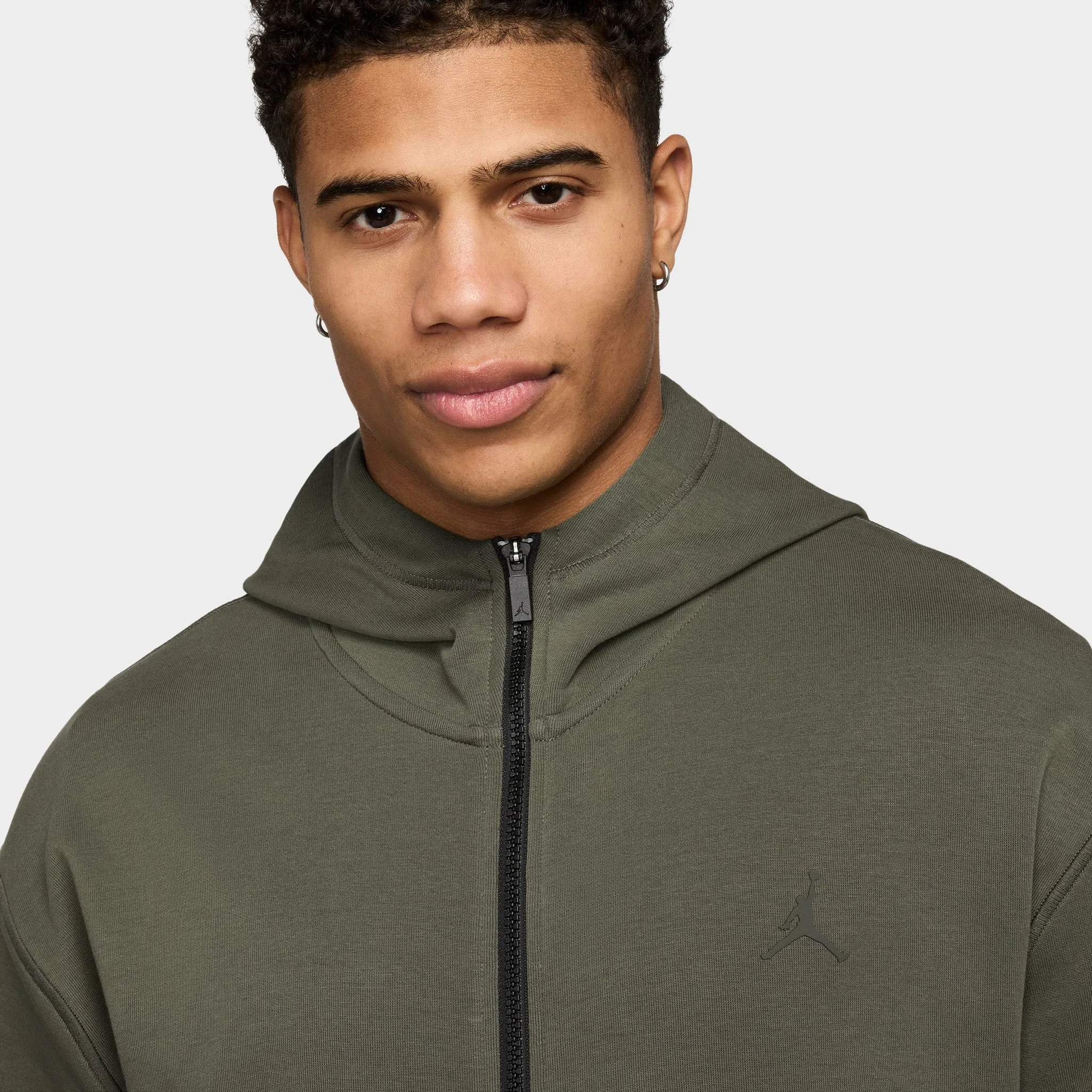 Jordan Sport Hoop Fleece Dri-FIT Full Zip Hoodie Medium Olive / Cargo Khaki sold by JD Sports product image thumbnail 3