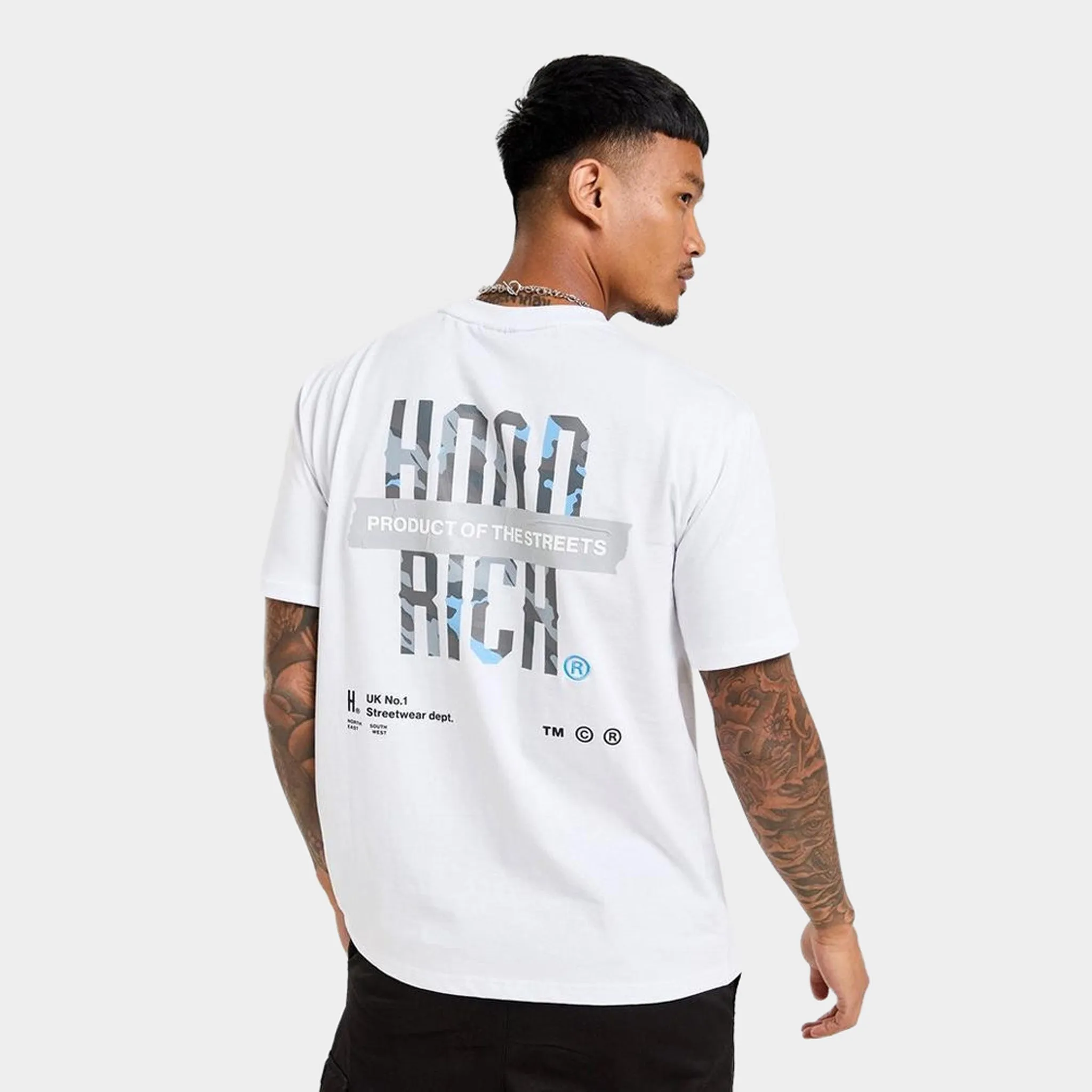 Hoodrich Territory T-Shirt Heather Grey / Camo - Clear Sky sold by JD Sports product image thumbnail 2