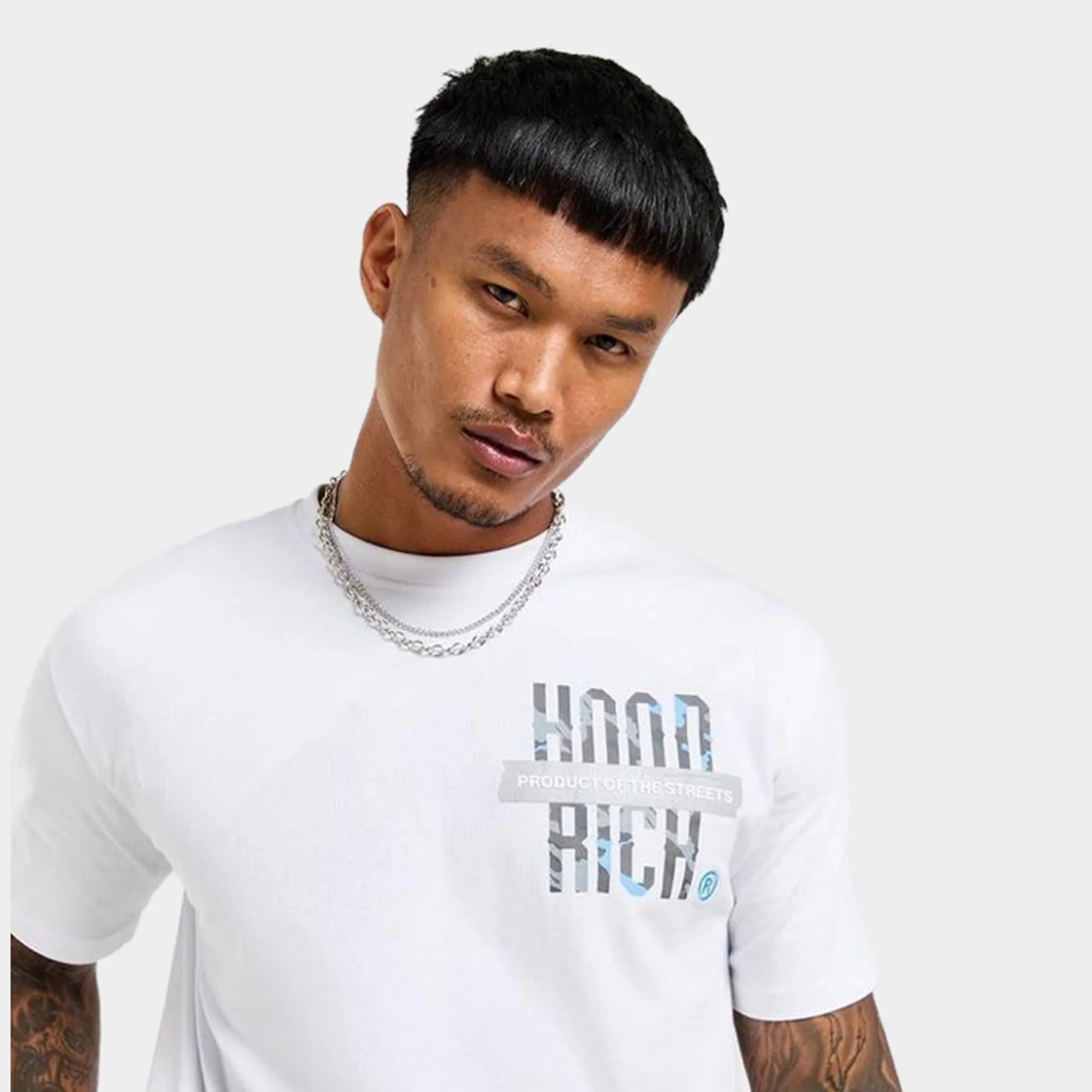Hoodrich Territory T-Shirt Heather Grey / Camo - Clear Sky sold by JD Sports product image thumbnail 3
