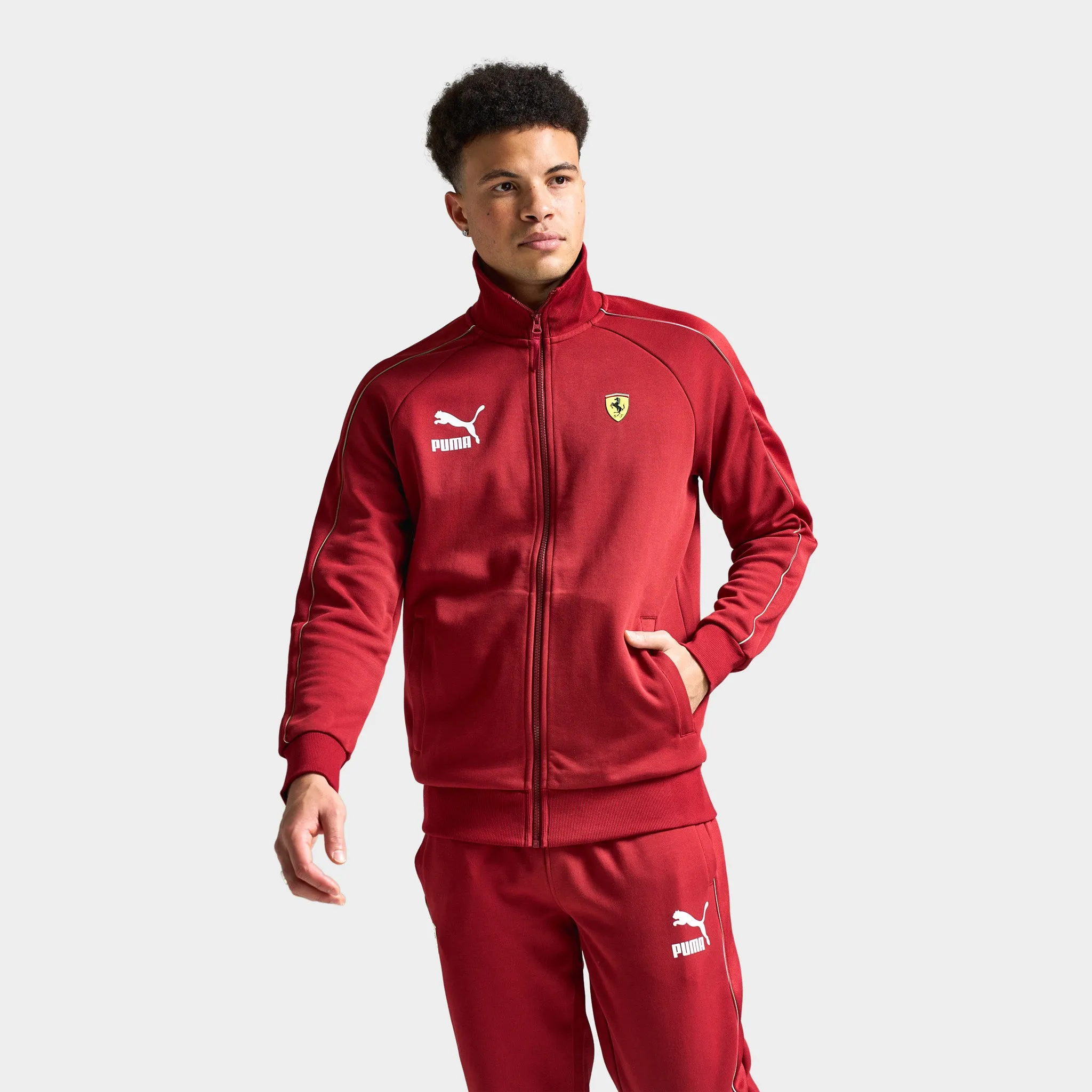 Puma Ferrari Iconic T7 Track Jacket Intense Red / Speed Yellow sold by JD Sports