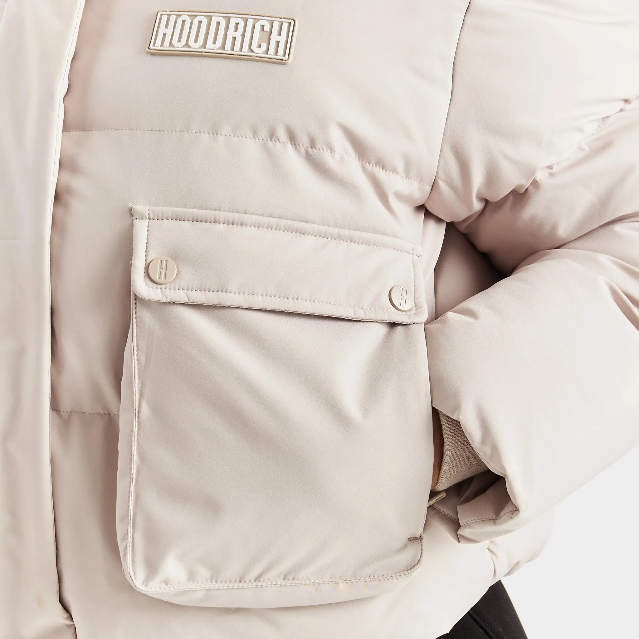 Hoodrich Women's Mia Cropped Puffer Jacket Oxford Tan / White sold by JD Sports product image thumbnail 2