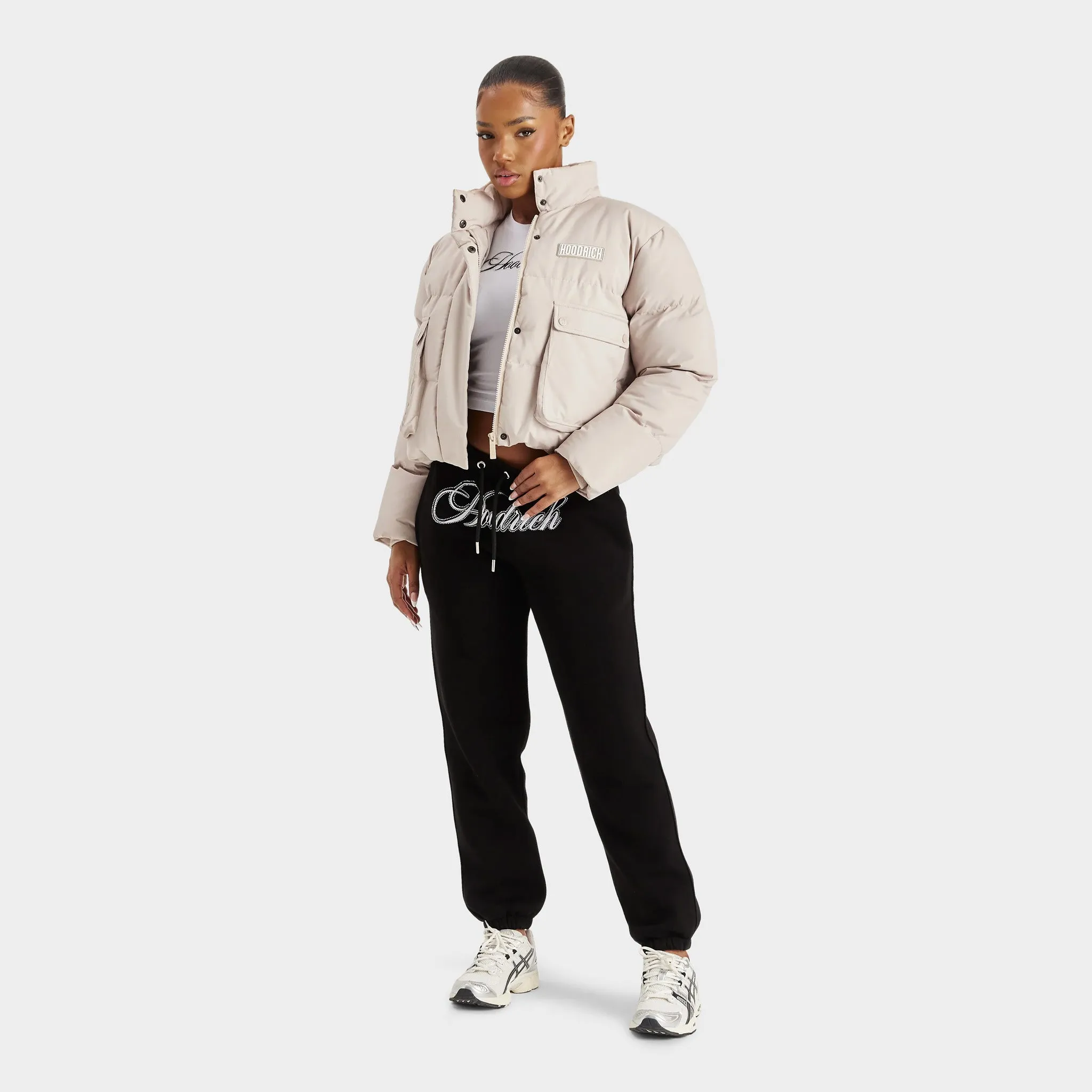 Hoodrich Women's Mia Cropped Puffer Jacket Oxford Tan / White sold by JD Sports product image thumbnail 5