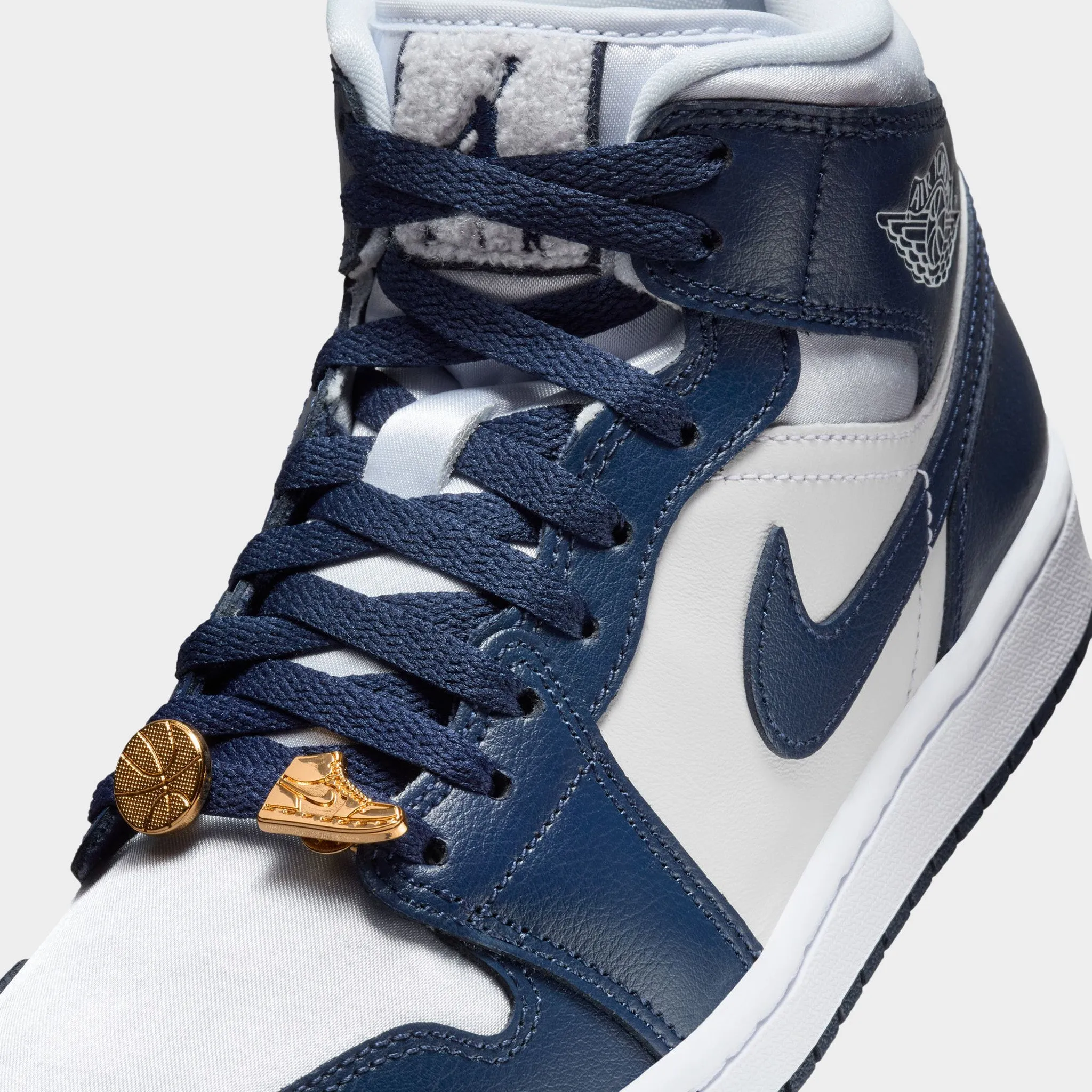 Jordan Women's 1 Mid Football Grey / Midnight Navy - White sold by JD Sports product image thumbnail 3