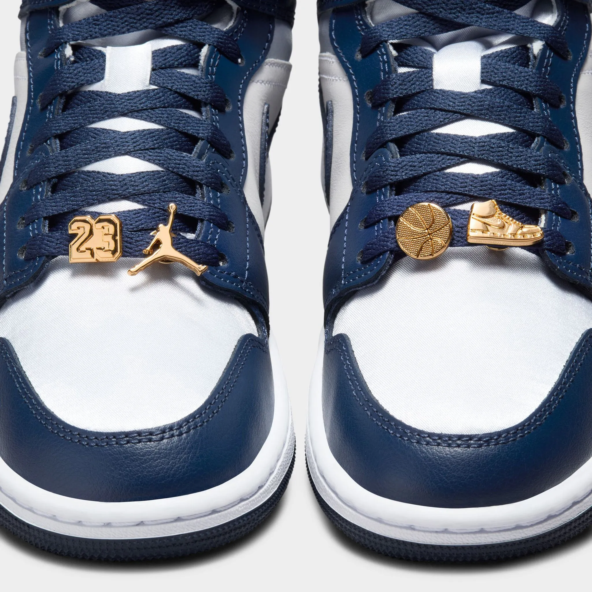 Jordan Women's 1 Mid Football Grey / Midnight Navy - White sold by JD Sports product image thumbnail 4