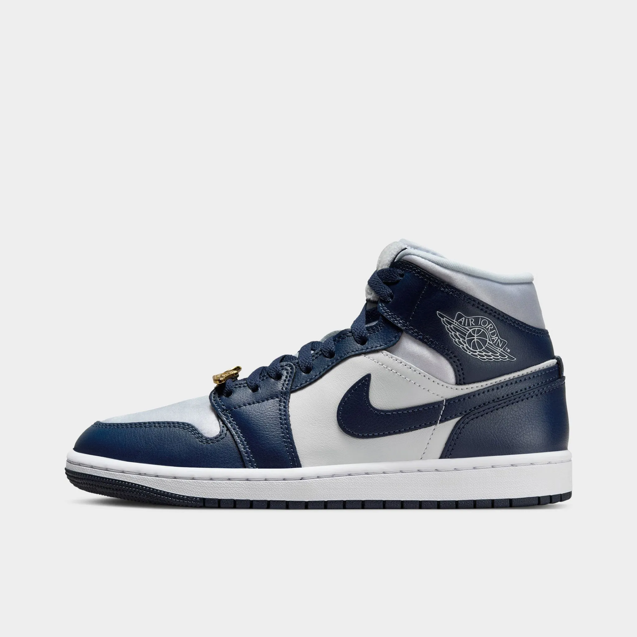 Jordan Women's 1 Mid Football Grey / Midnight Navy - White sold by JD Sports