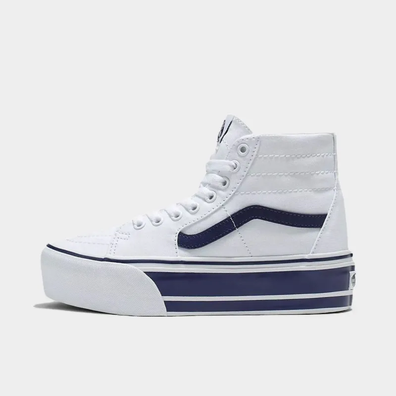 Vans Women's SK8-Hi Tapered Stackform Sport Stripes Navy / True White sold by JD Sports