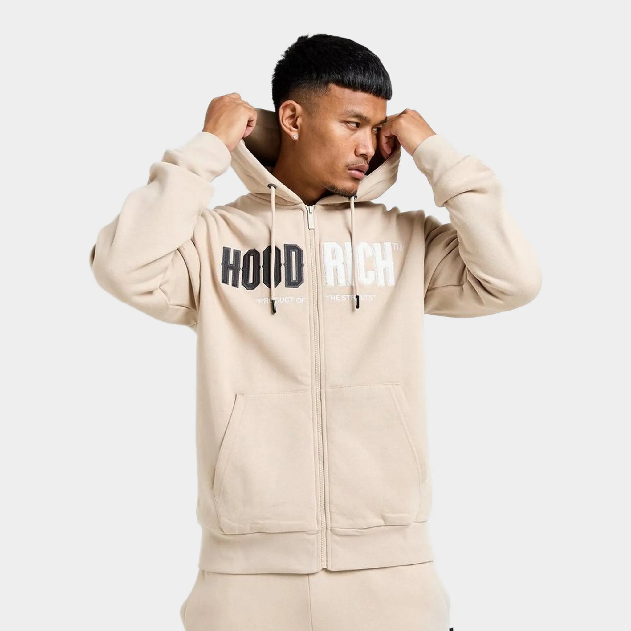 Hoodrich Fade Zip-Through Hoodie / Oxford Tan sold by JD Sports