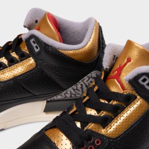 Jordan Women’s 3 Retro Black / Fire Red - Metallic Gold sold by JD Sports