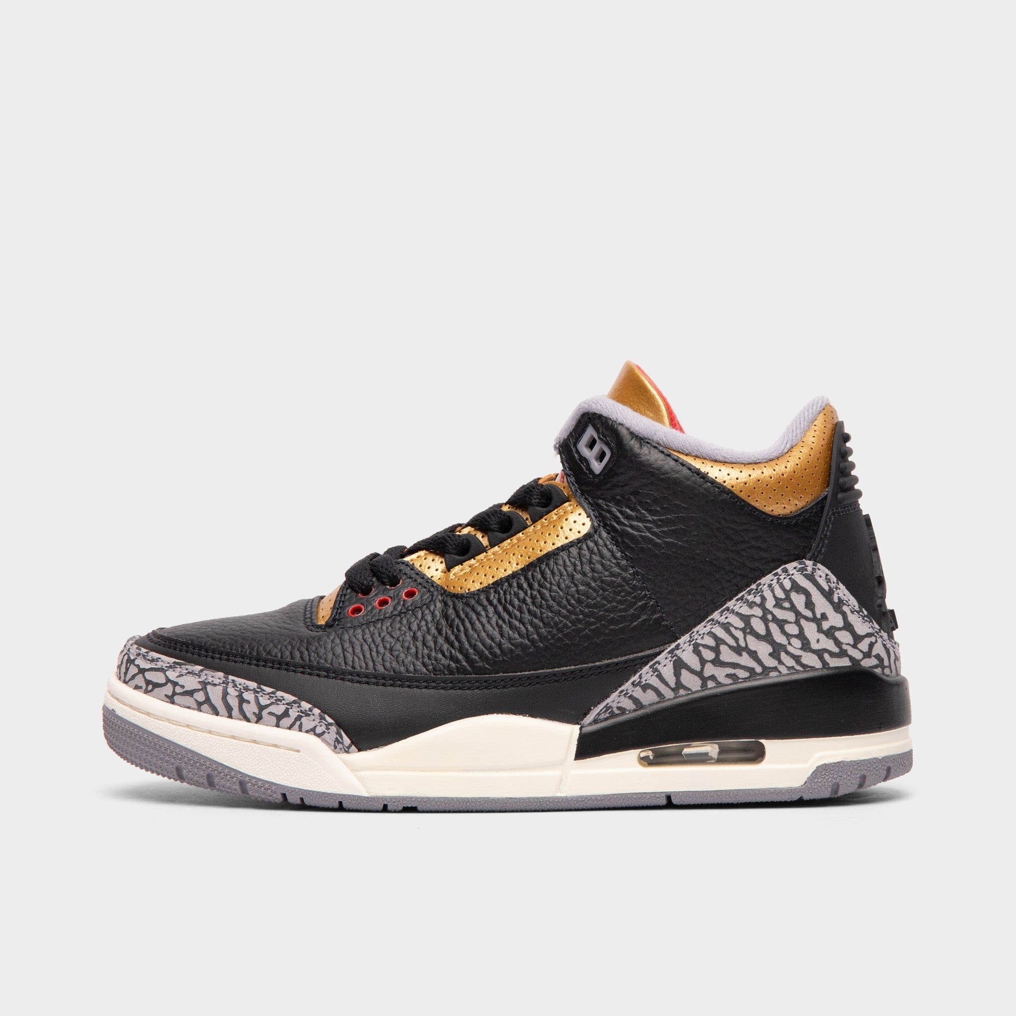 Jordan Women’s 3 Retro Black / Fire Red - Metallic Gold sold by JD Sports