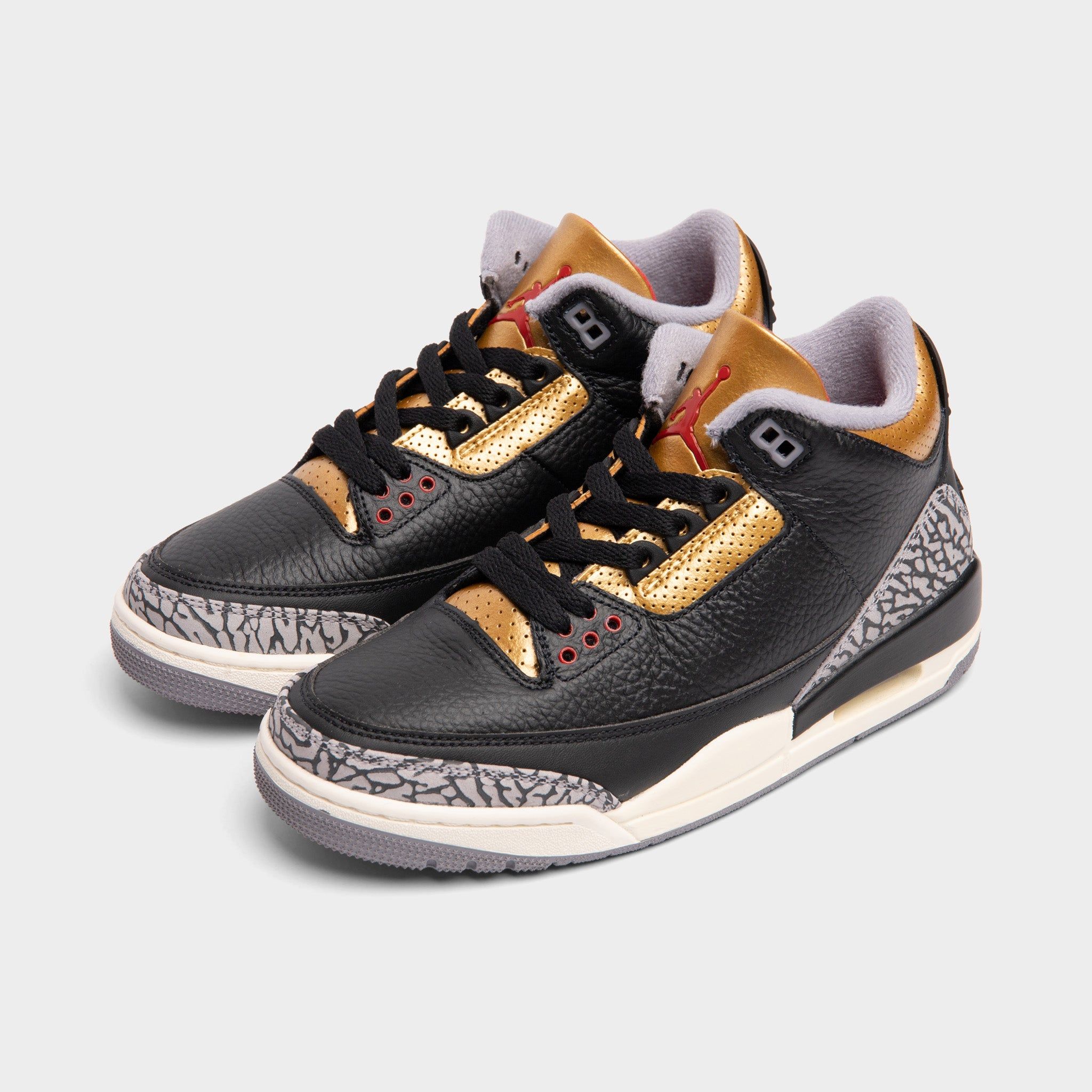 Jordan Women’s 3 Retro Black / Fire Red - Metallic Gold sold by JD Sports product image thumbnail 2