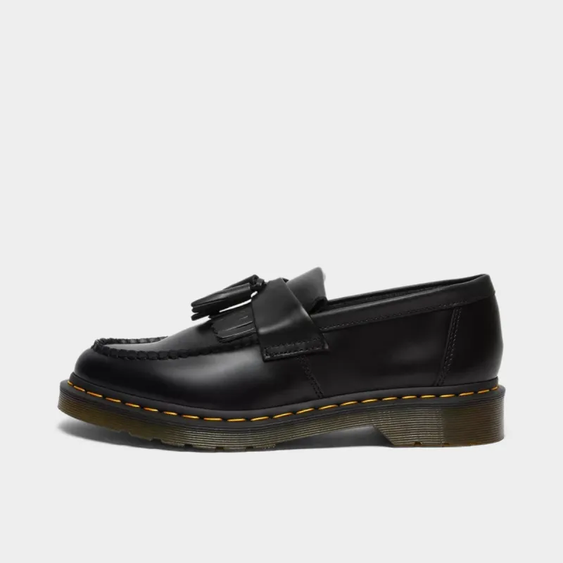 Dr. Martens Adrian Yellow Stitch Tassel Loafer / Black Smooth Leather sold by JD Sports