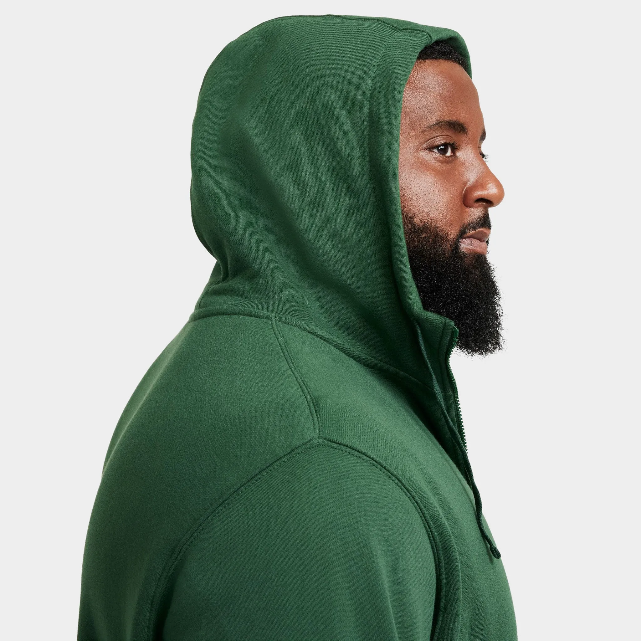 Nike Sportswear Club Fleece Full-Zip Hoodie Fir / Fir - White sold by JD Sports product image thumbnail 4