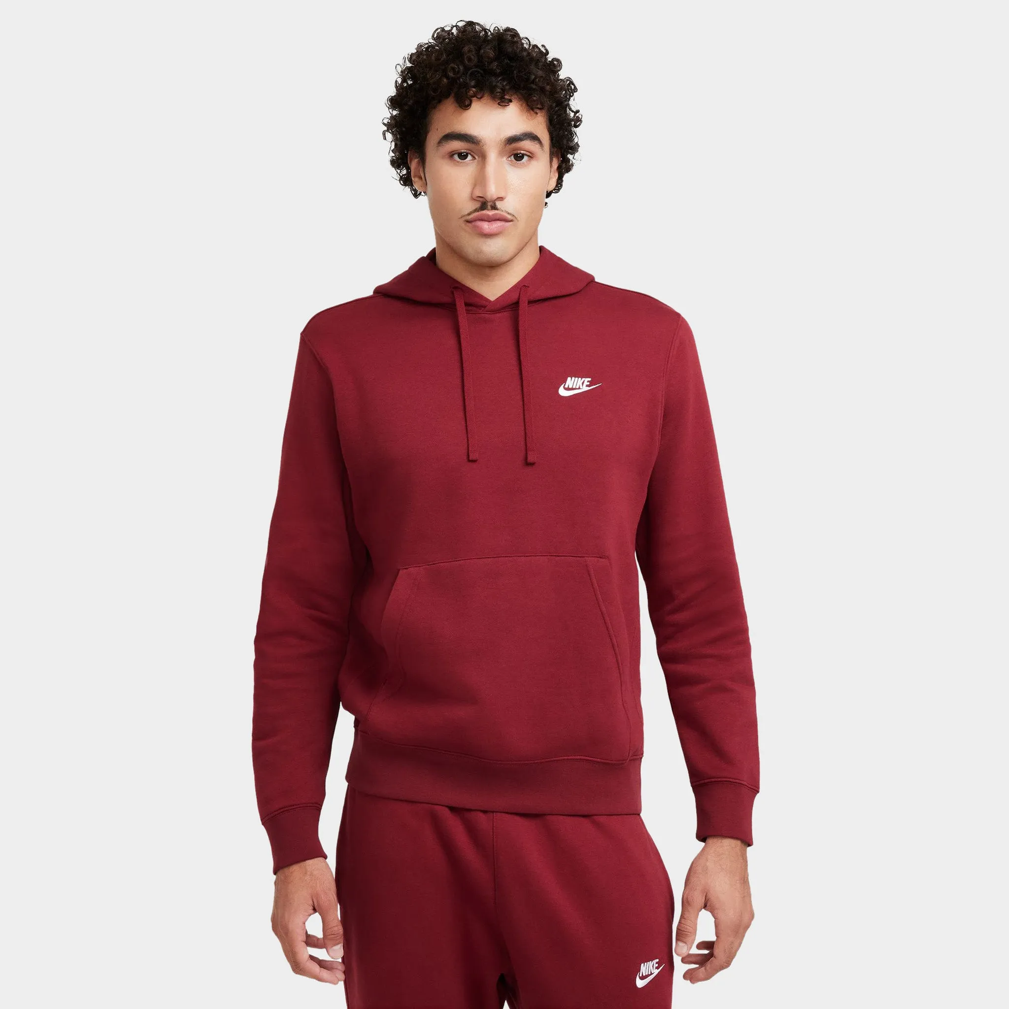 Nike Sportswear Club Fleece Pullover Hoodie Team Red / Team Red / White sold by JD Sports
