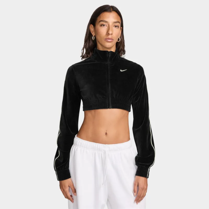 Nike Sportswear Women's Velour Full-Zip Top Black / Sail - Sail sold by JD Sports
