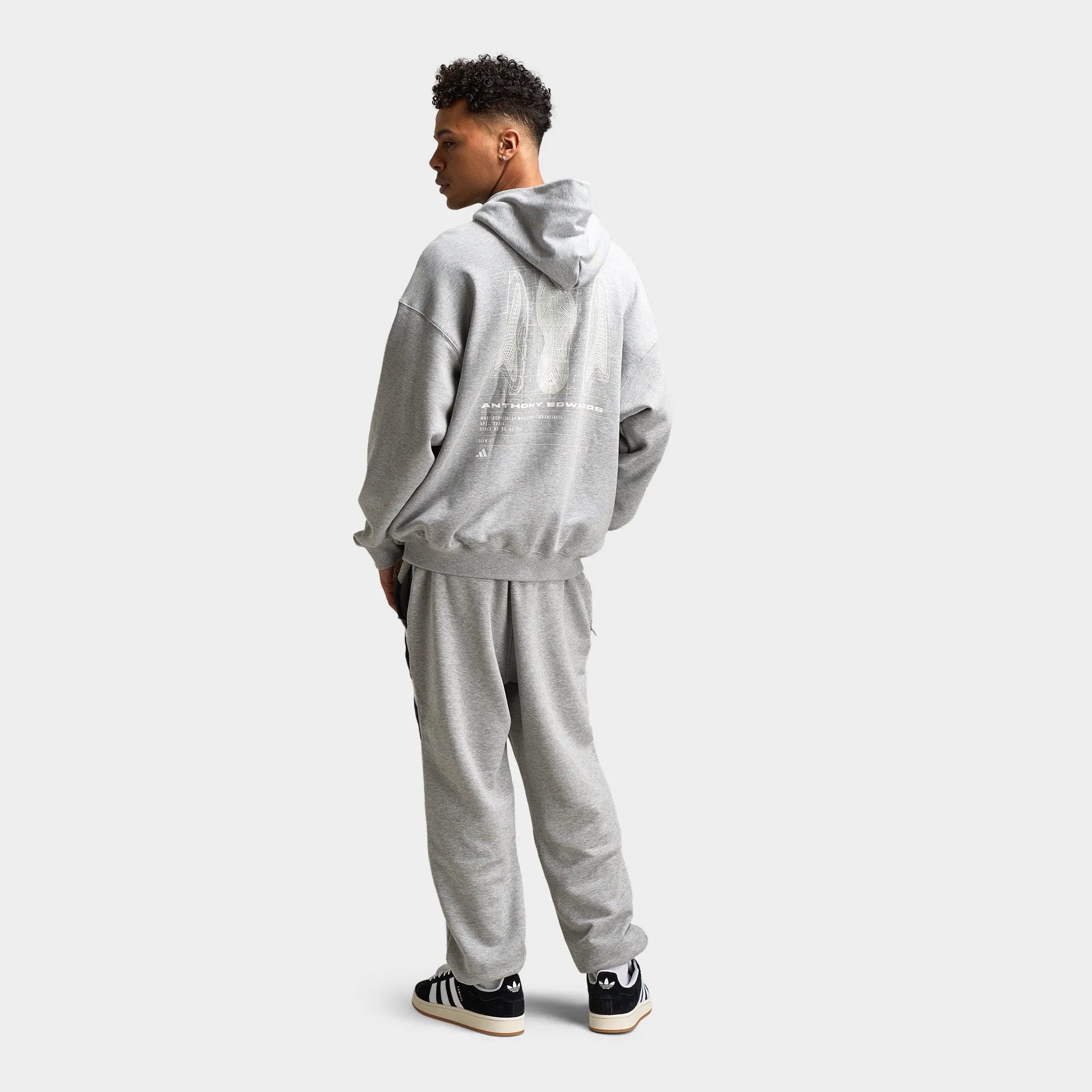 adidas Anthony Edwards GFX Hoodie / Medium Heather Grey sold by JD Sports product image thumbnail 5