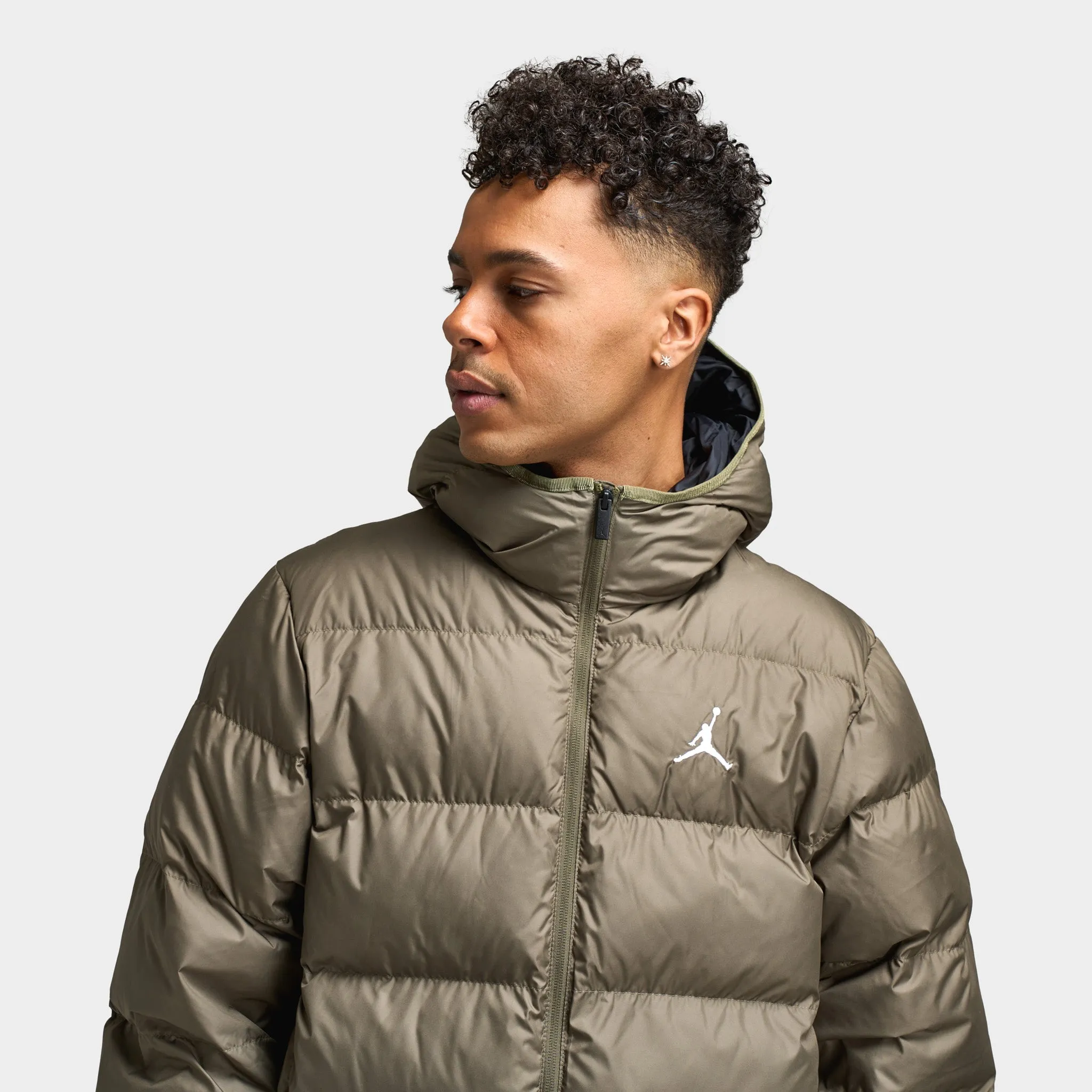 Jordan Brooklyn Puffer Jacket Medium Olive / Black sold by JD Sports product image thumbnail 3