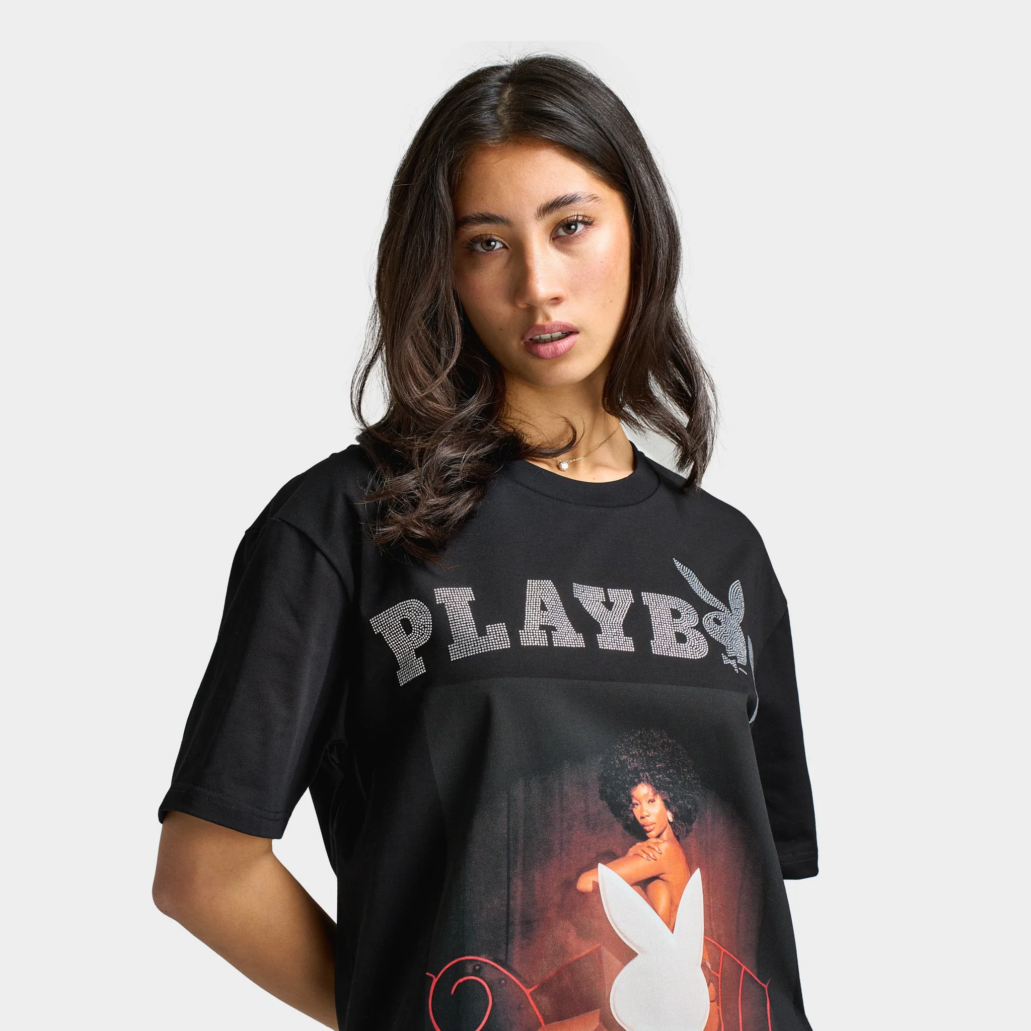 Playboy Women's Chastity Samone Diamonte Tee / Black sold by JD Sports product image thumbnail 3