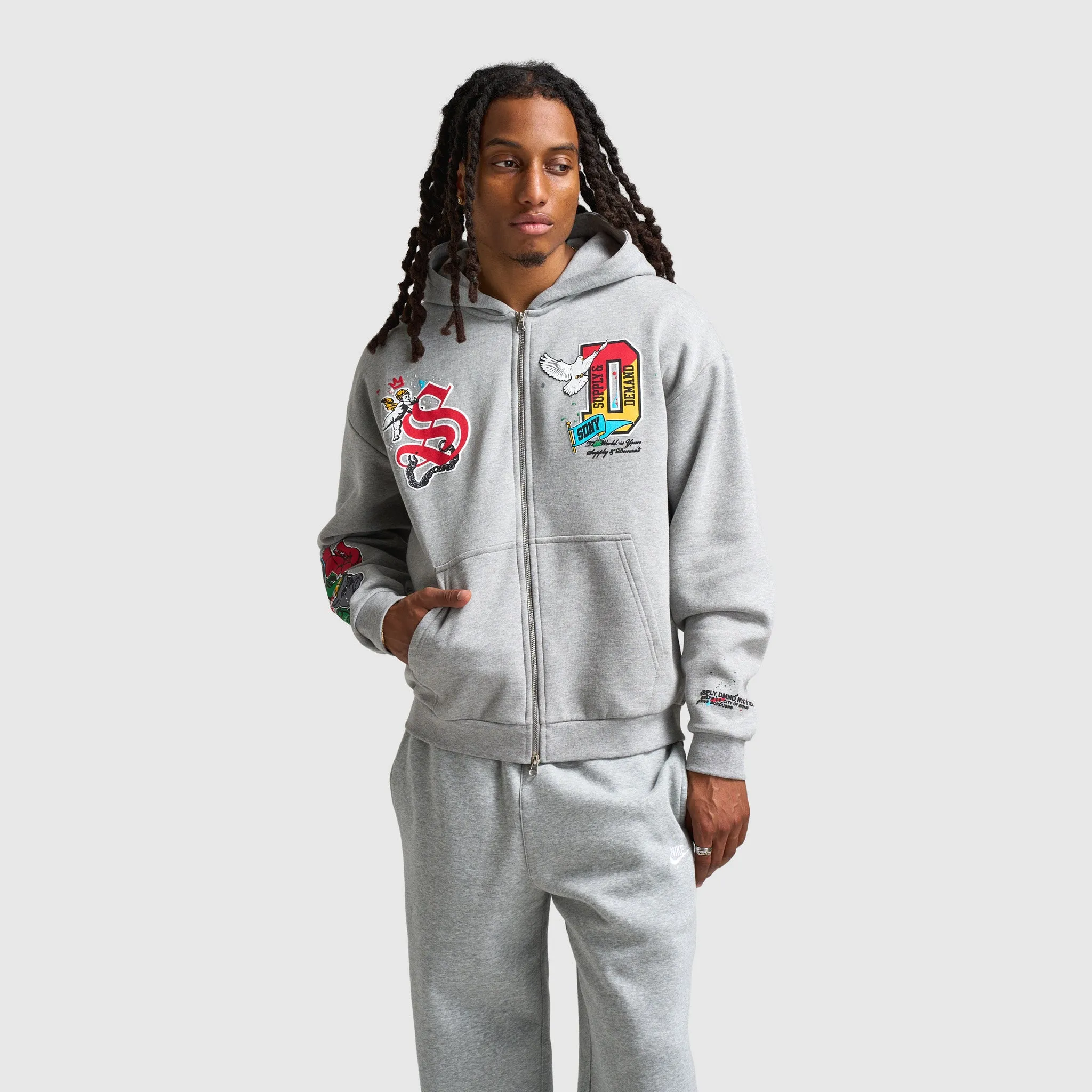 Supply & Demand Cayman Full Zip Hoodie / Grey sold by JD Sports