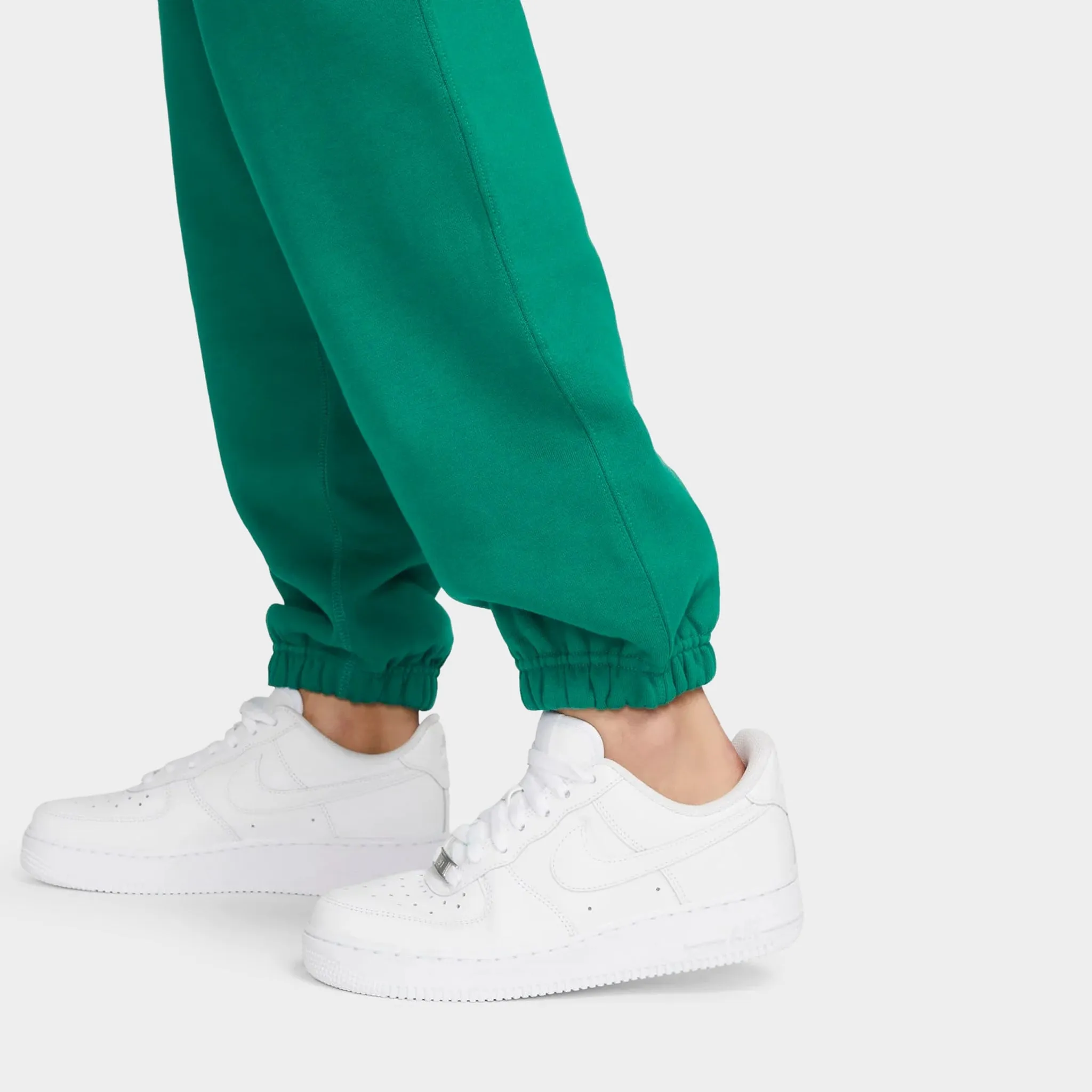 Nike Women's Solo Swoosh Fleece Pants Mystic Green / White sold by JD Sports product image thumbnail 5