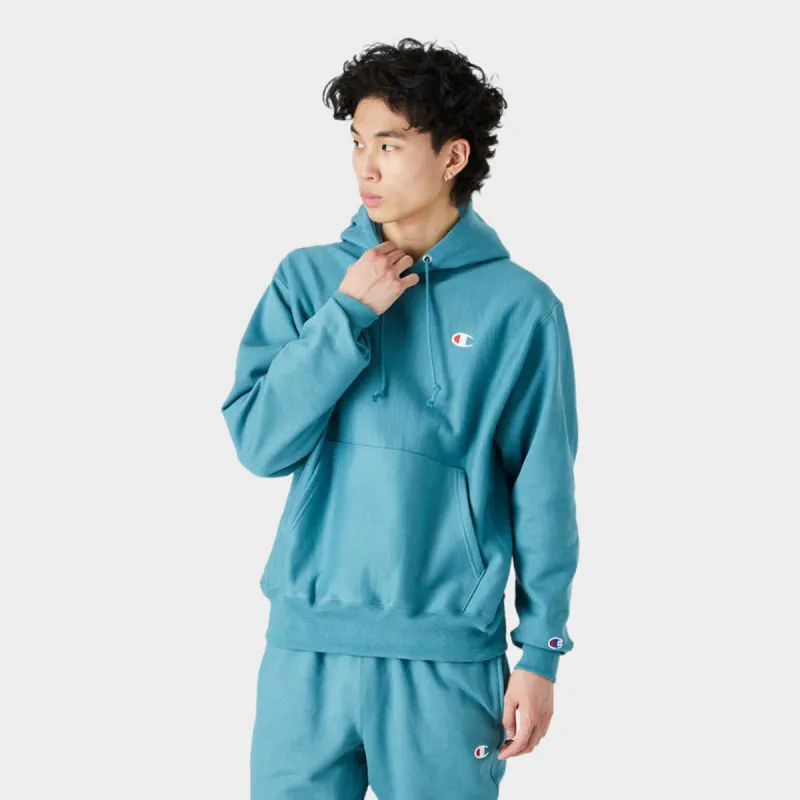 Champion Reverse Weave C Logo Pullover Hoodie / Aqua Tonic sold by JD Sports