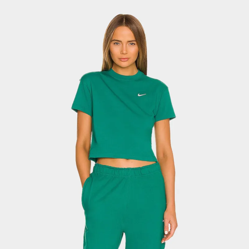 Nike Women's Solo Swoosh T-shirt Mystic Green / White made by Nike