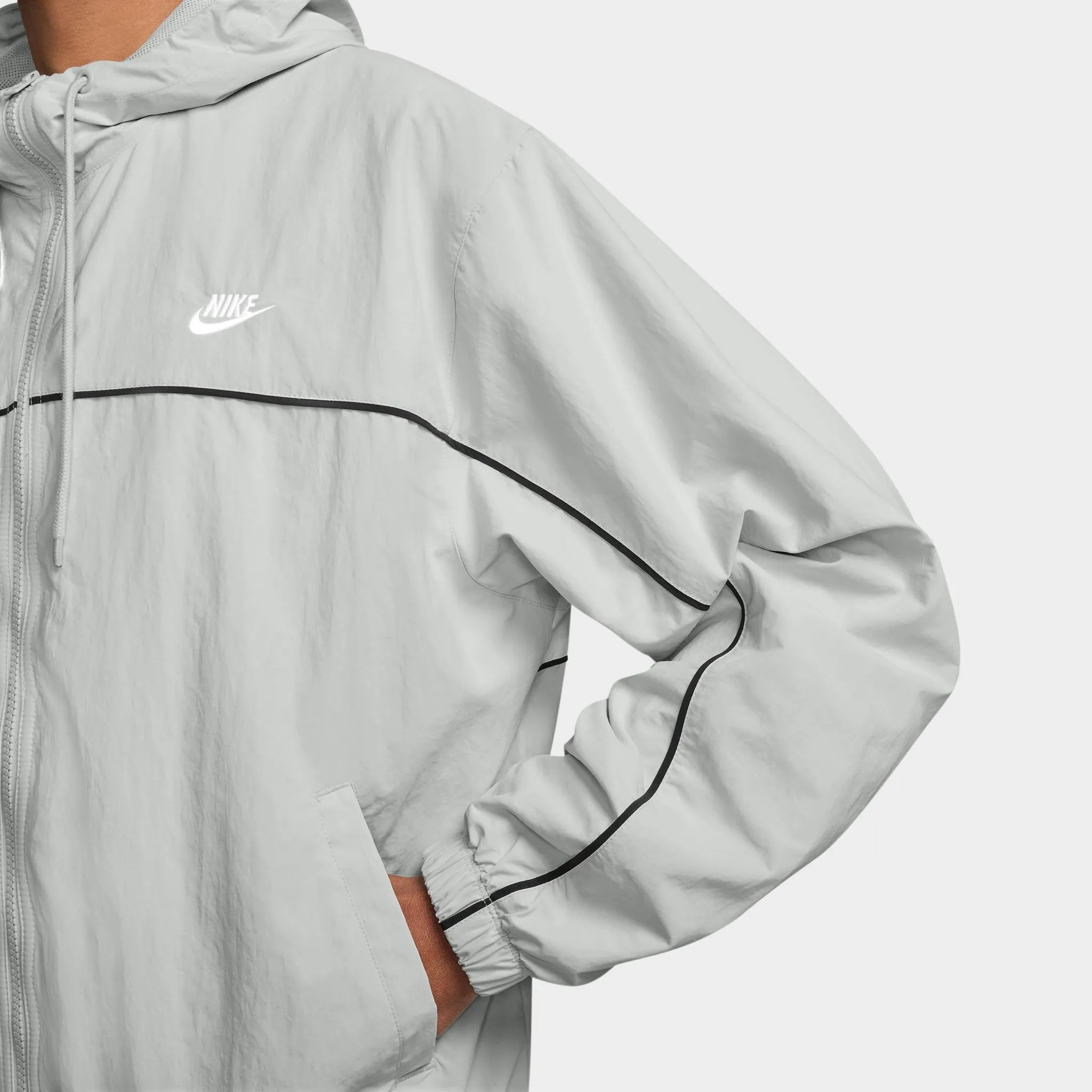 Nike Club Athlete Hooded Jacket Photon Dust / White - White sold by JD Sports product image thumbnail 3