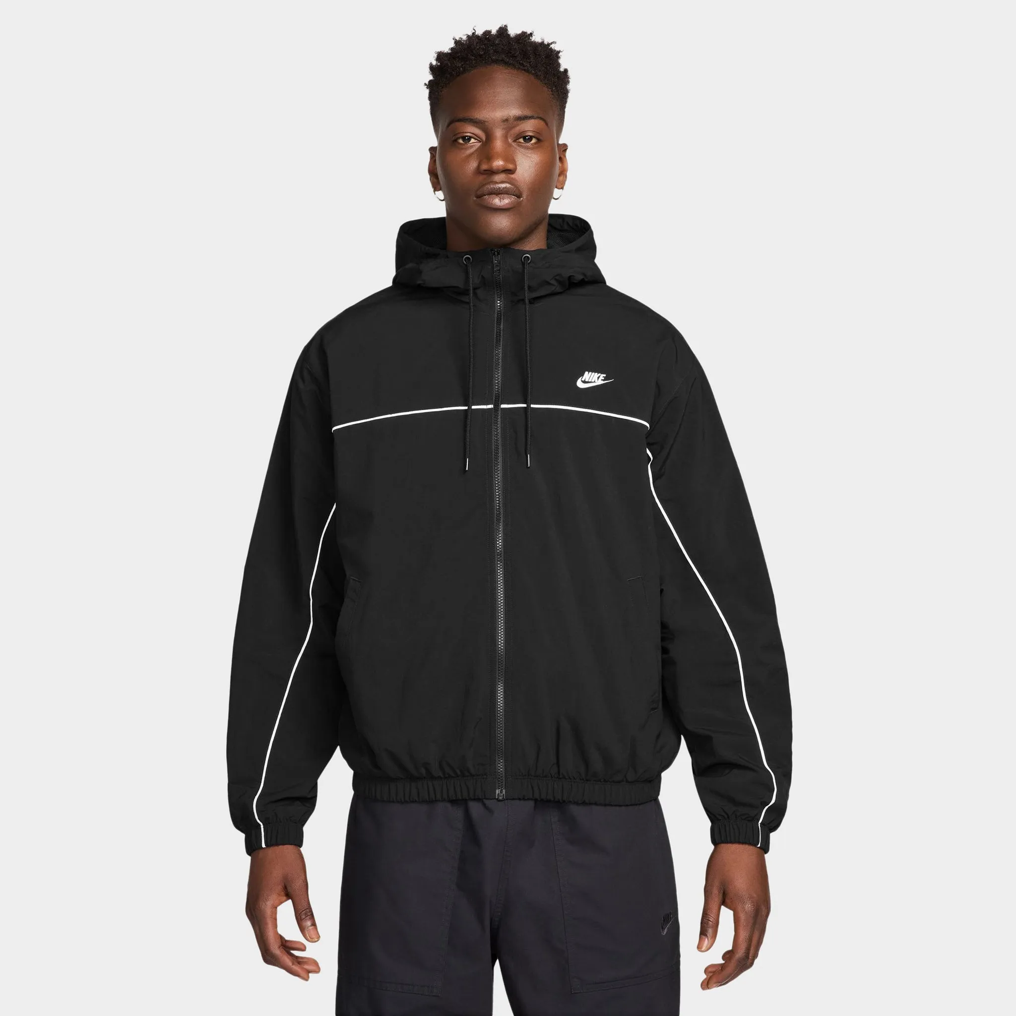 Nike Club Athlete Hooded Jacket Black / White - White sold by JD Sports