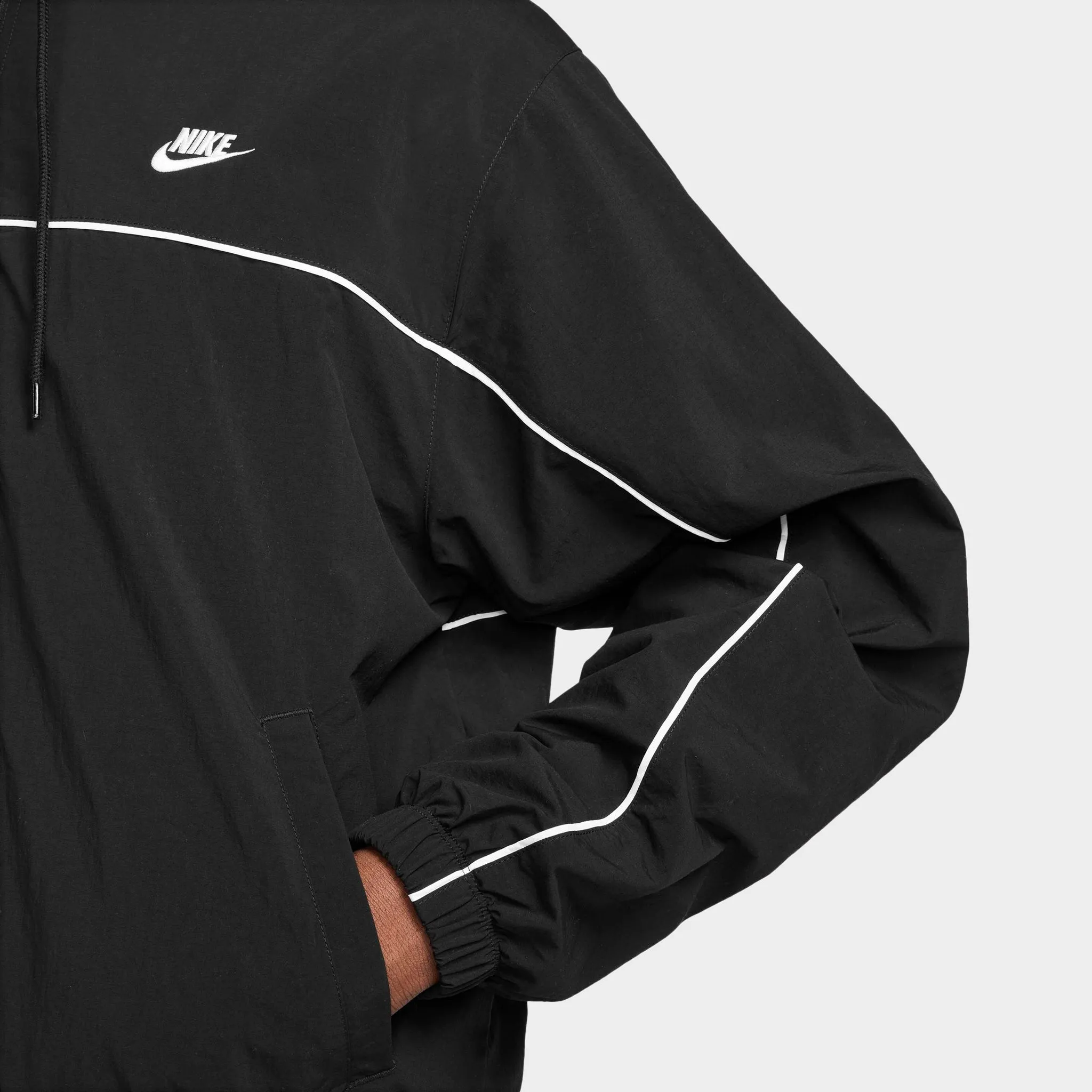 Nike Club Athlete Hooded Jacket Black / White - White sold by JD Sports product image thumbnail 3