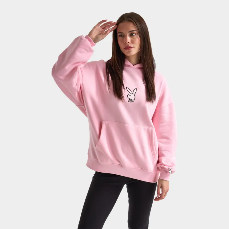 Playboy Script Oversized Graphic Hoodie / Pink sold by JD Sports